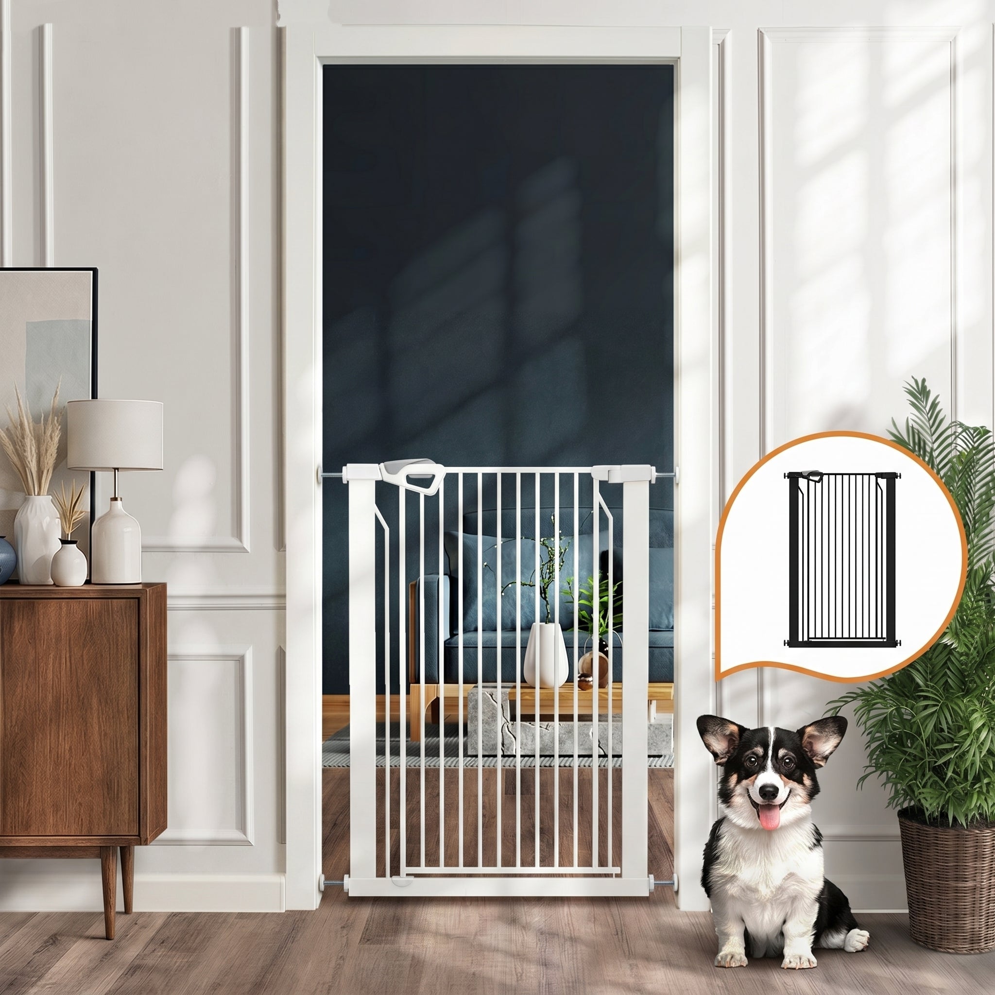 Alopet 120cm Retractable Safety Gate Pet Dog Cat Fence Guard Door - Sunyee