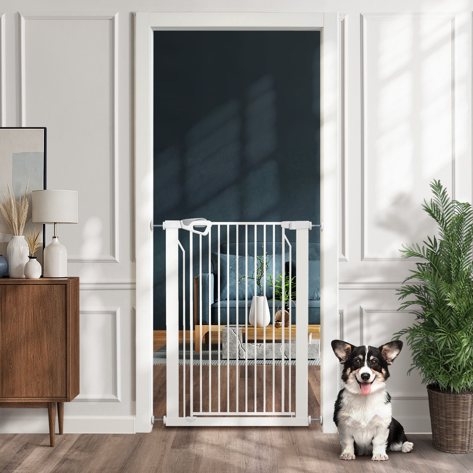 Alopet 120cm Retractable Safety Gate Pet Dog Cat Fence Guard Door - Sunyee