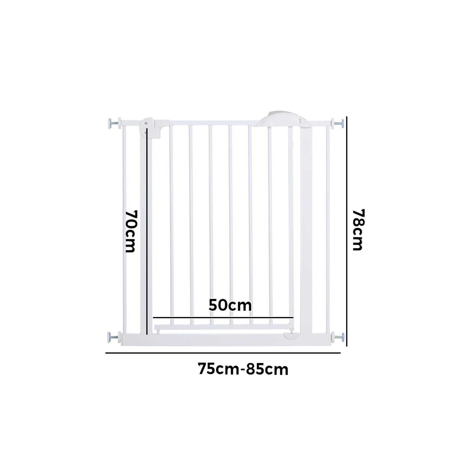 Alopet 78cm Retractable Safety Gate Pet Dog Cat Fence Guard Door White - Sunyee