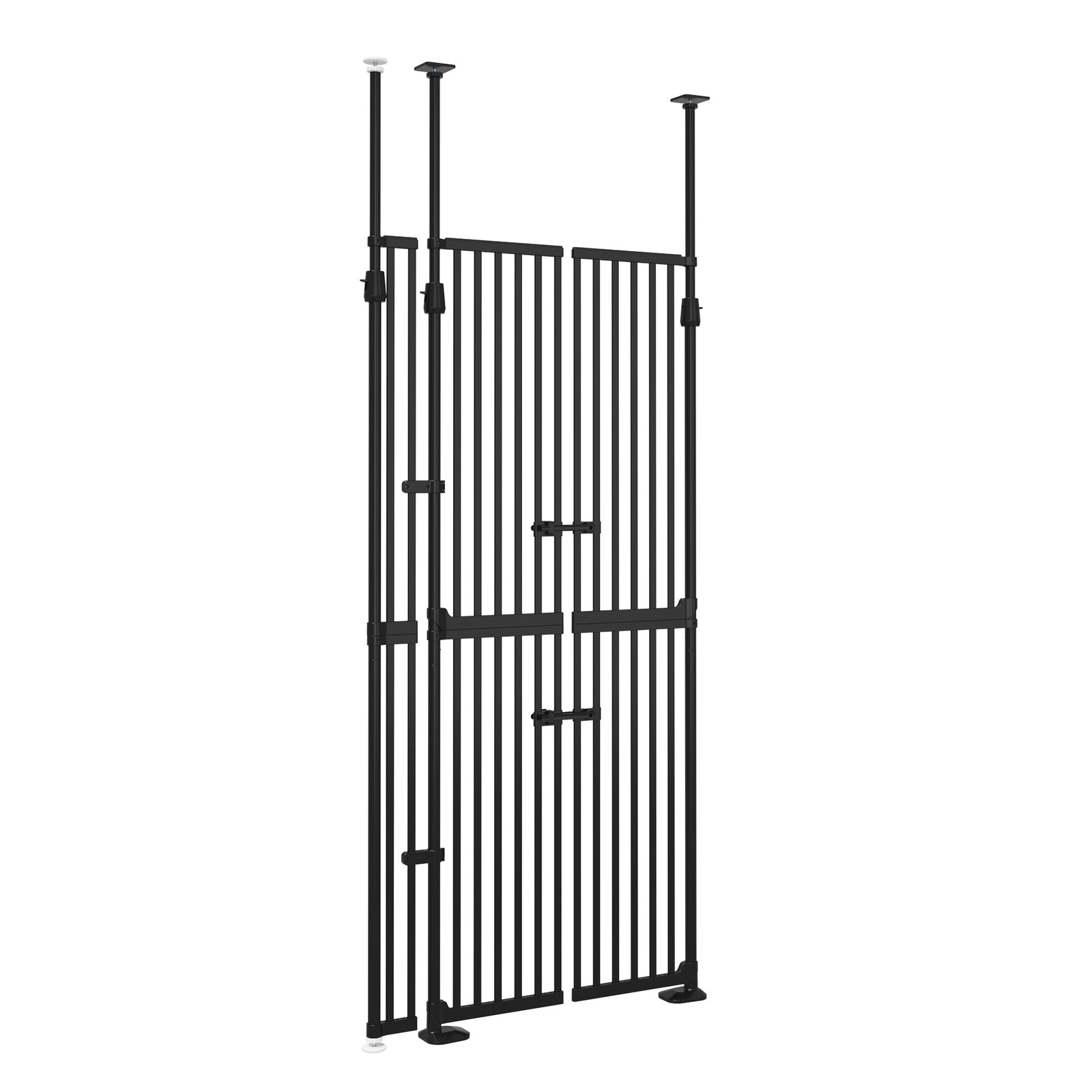 Alopet 190cm-264cm Retractable Safety Gate Pet Dog Cat Extra Tall Fence Black - Sunyee