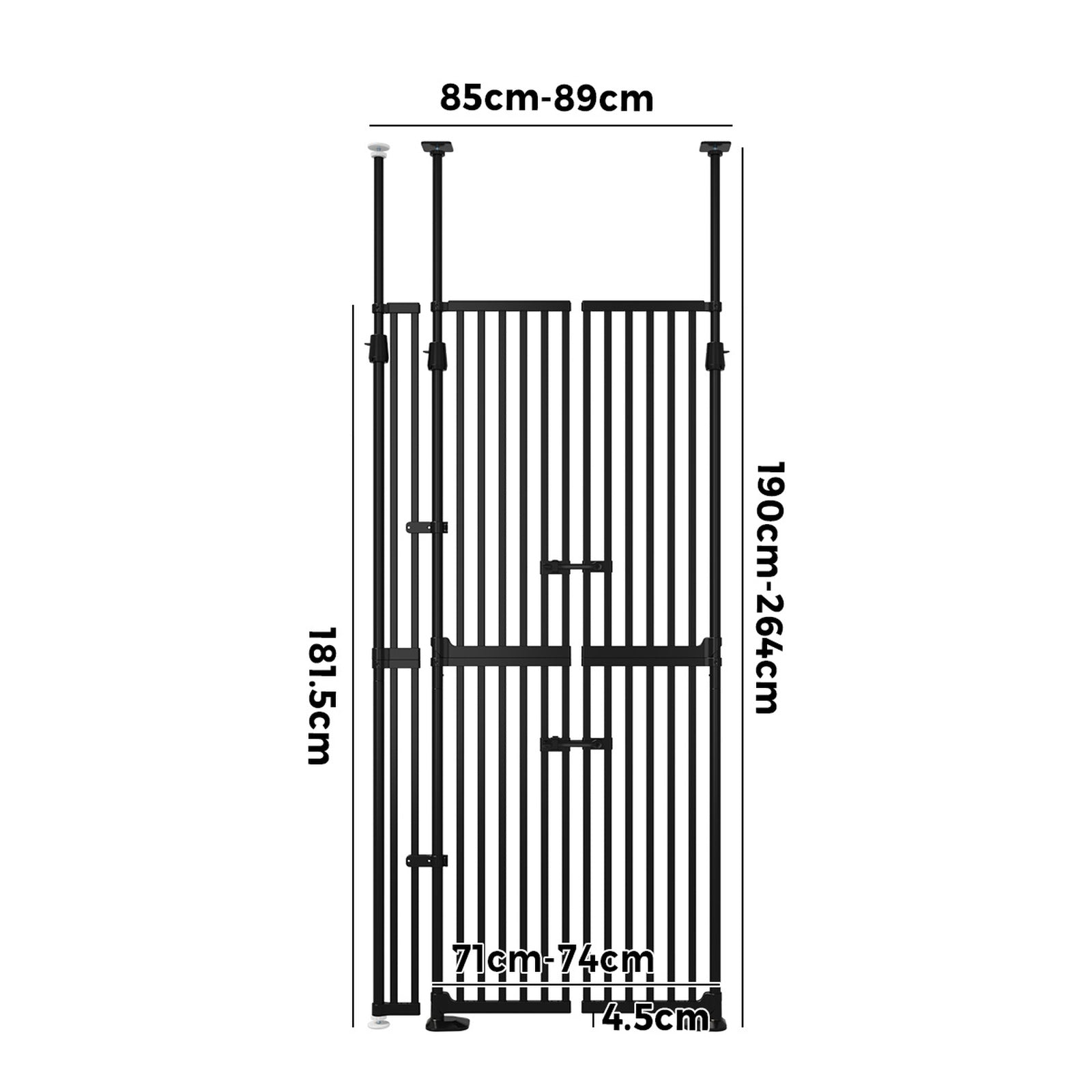 Alopet 190cm-264cm Retractable Safety Gate Pet Dog Cat Extra Tall Fence - Sunyee