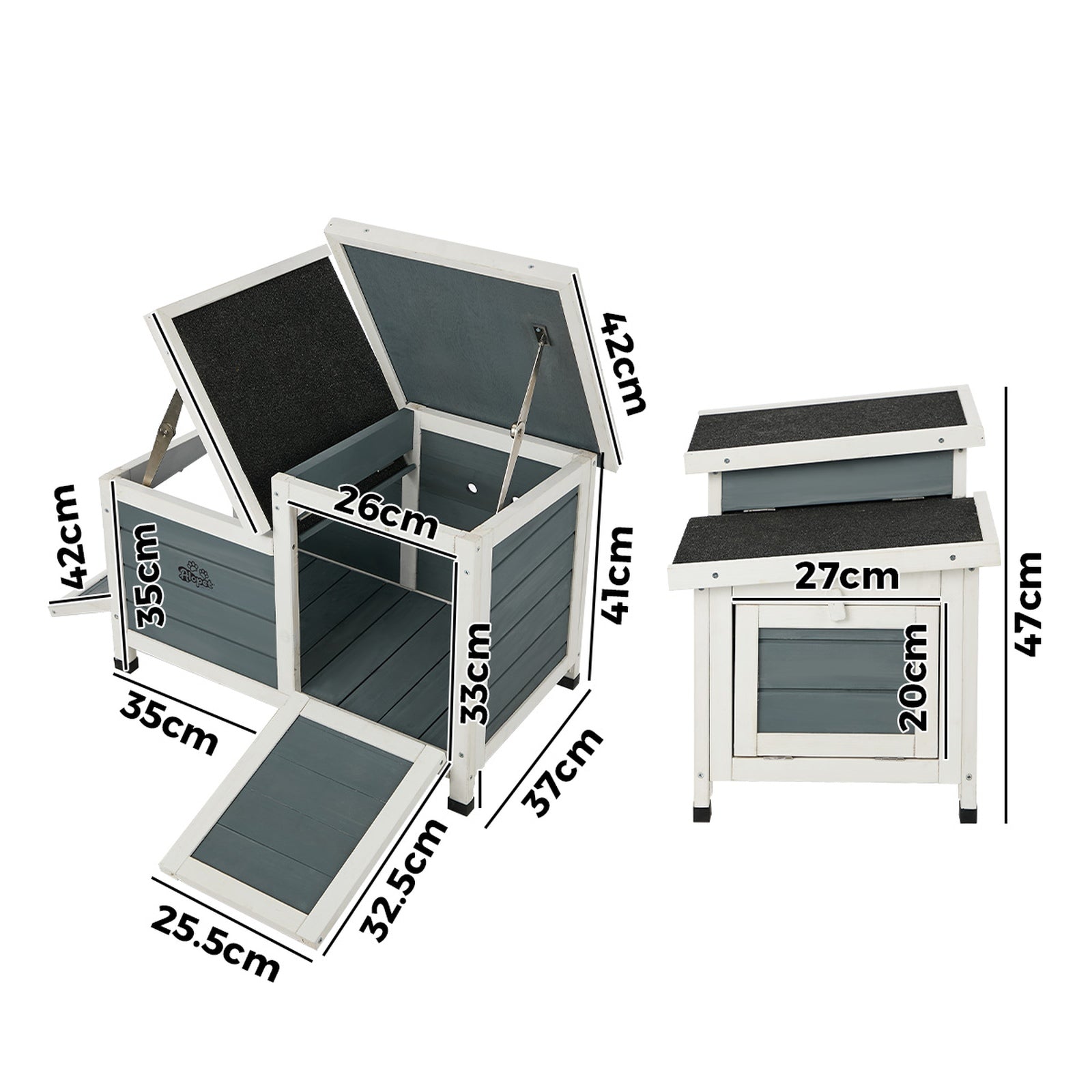 Alopet Outdoor Rabbit Hutch Wooden Cage Chicken Coop House Enclosure Cat House - Sunyee