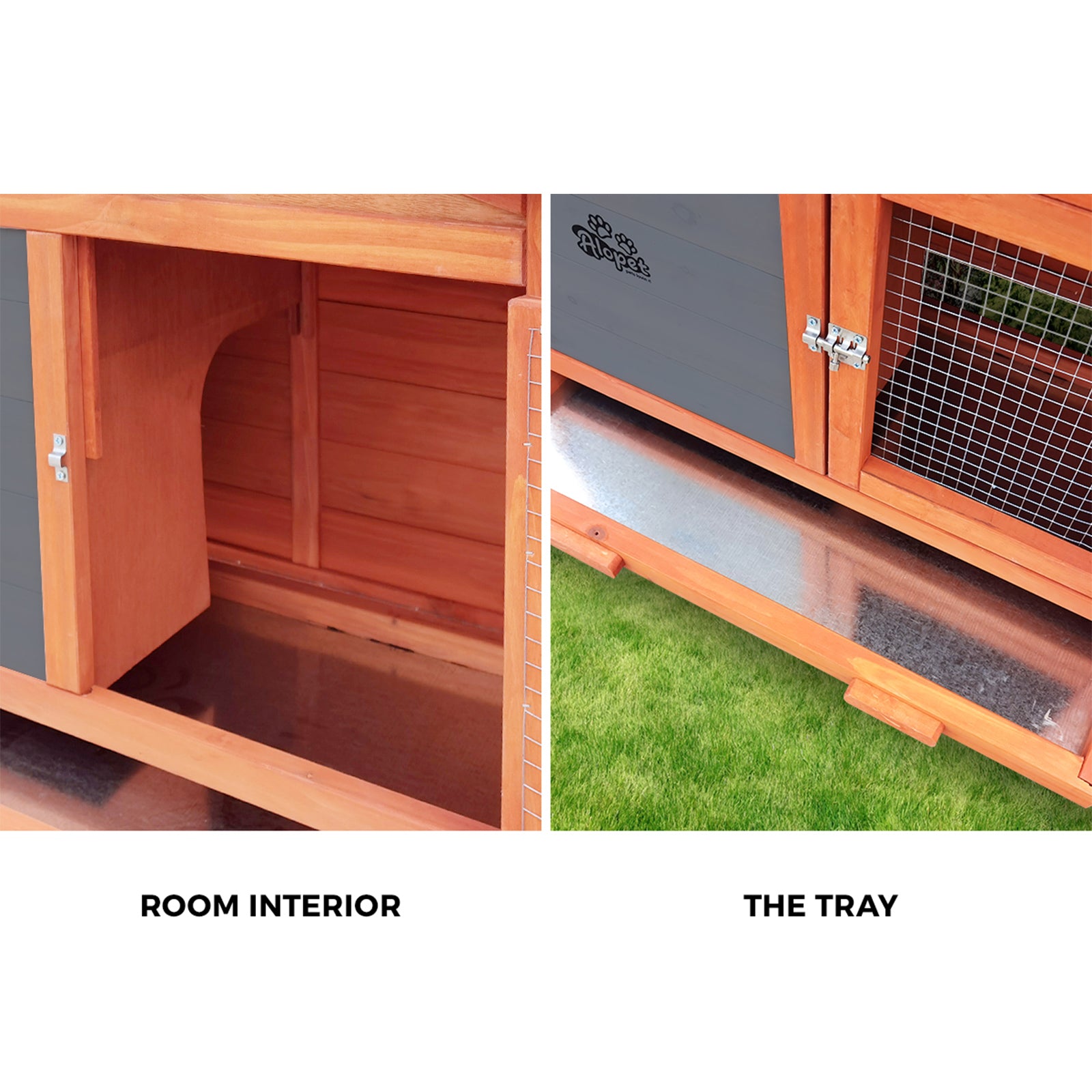 Alopet Rabbit Hutch Chicken Coop Bunny House Run Cage Wooden Outdoor Pet Hutch - Sunyee