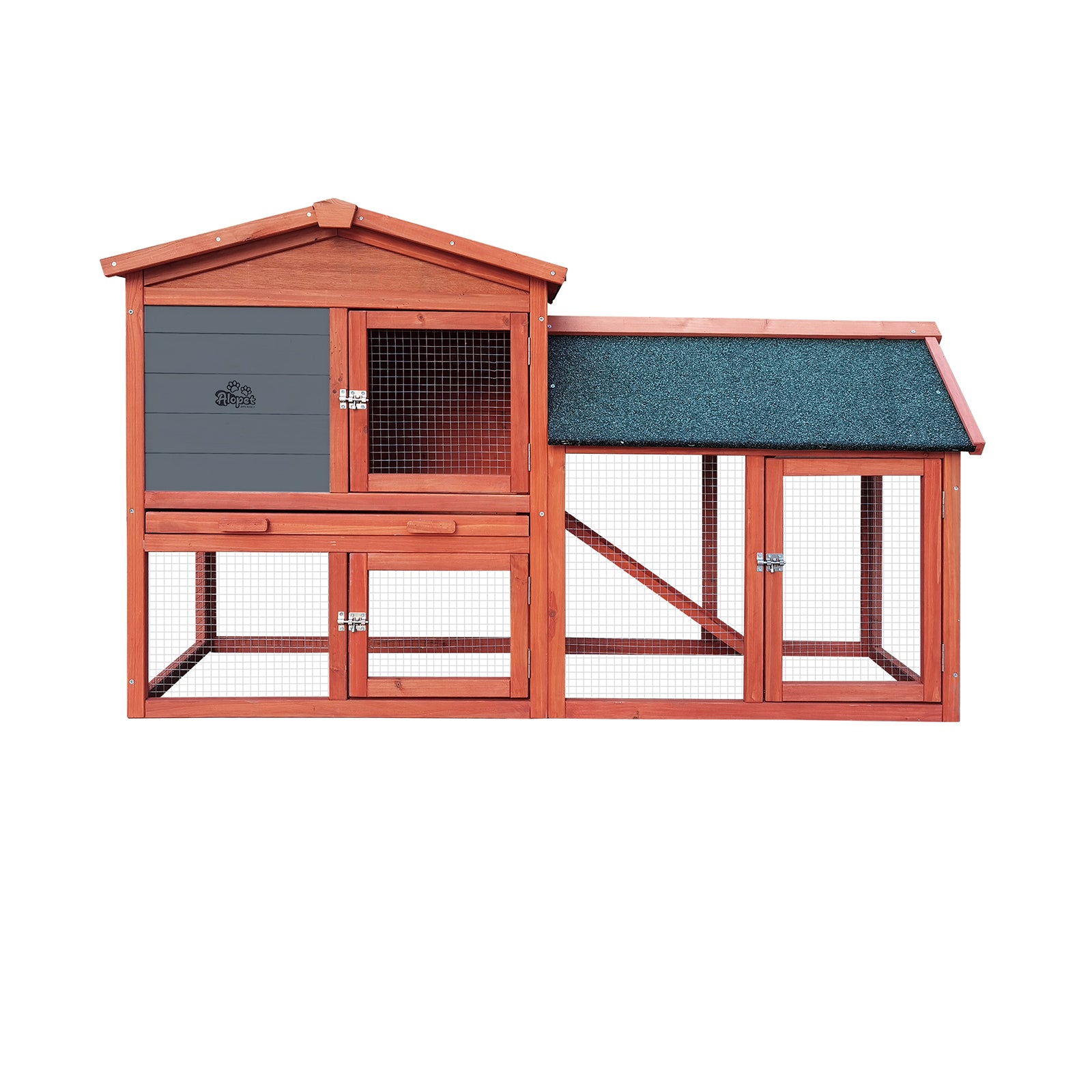 Alopet Rabbit Hutch Chicken Coop Bunny House Run Cage Wooden Outdoor Pet Hutch - Sunyee