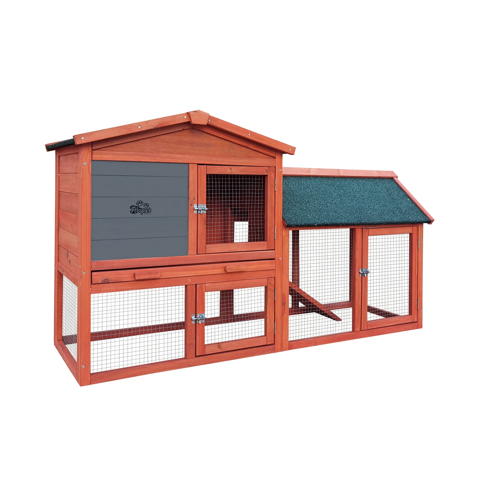 Alopet Rabbit Hutch Chicken Coop Bunny House Run Cage Wooden Outdoor Pet Hutch - Sunyee