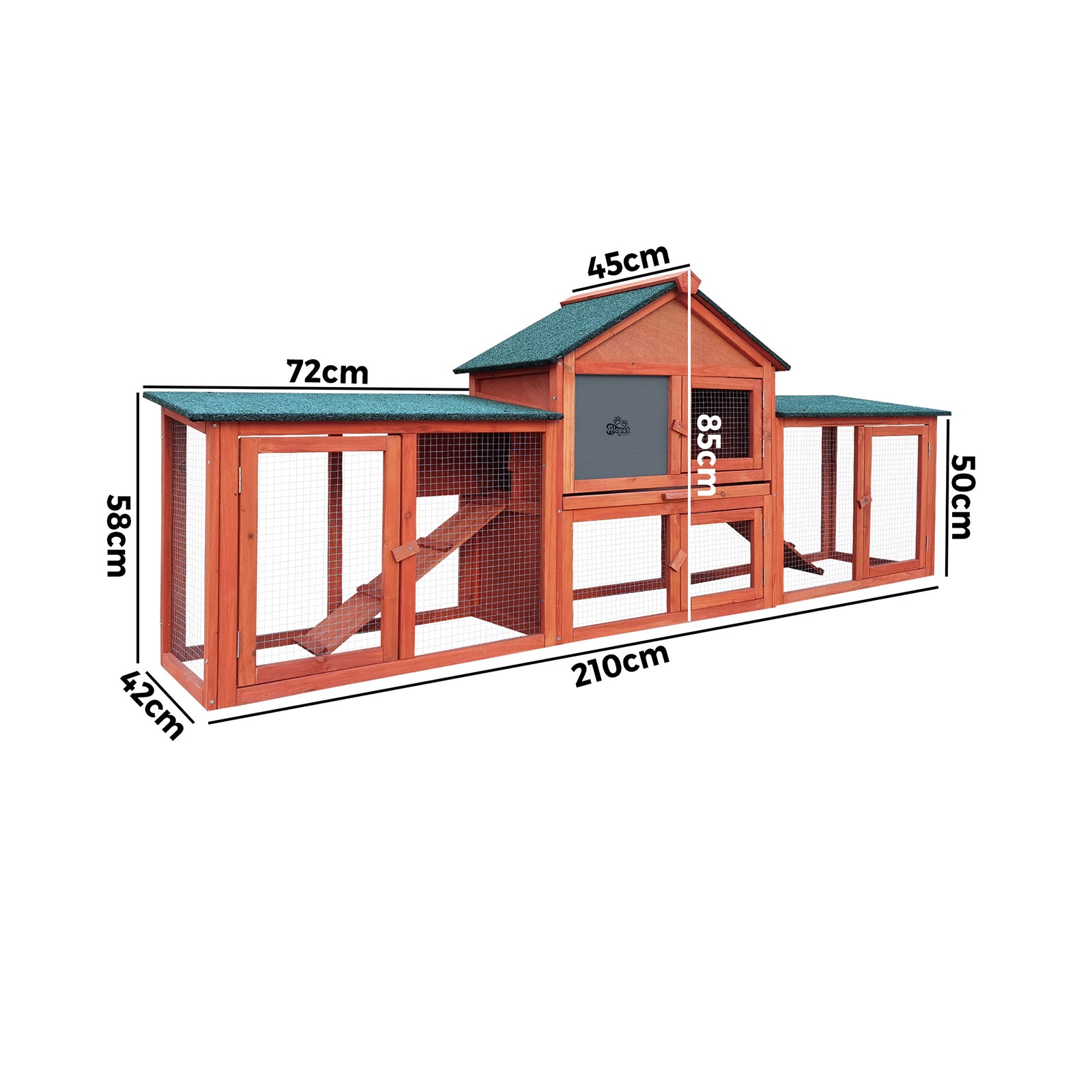 Alopet Rabbit Hutch Chicken Coop Large Hutches House Pet Run Cage Wooden Outdoor - Sunyee
