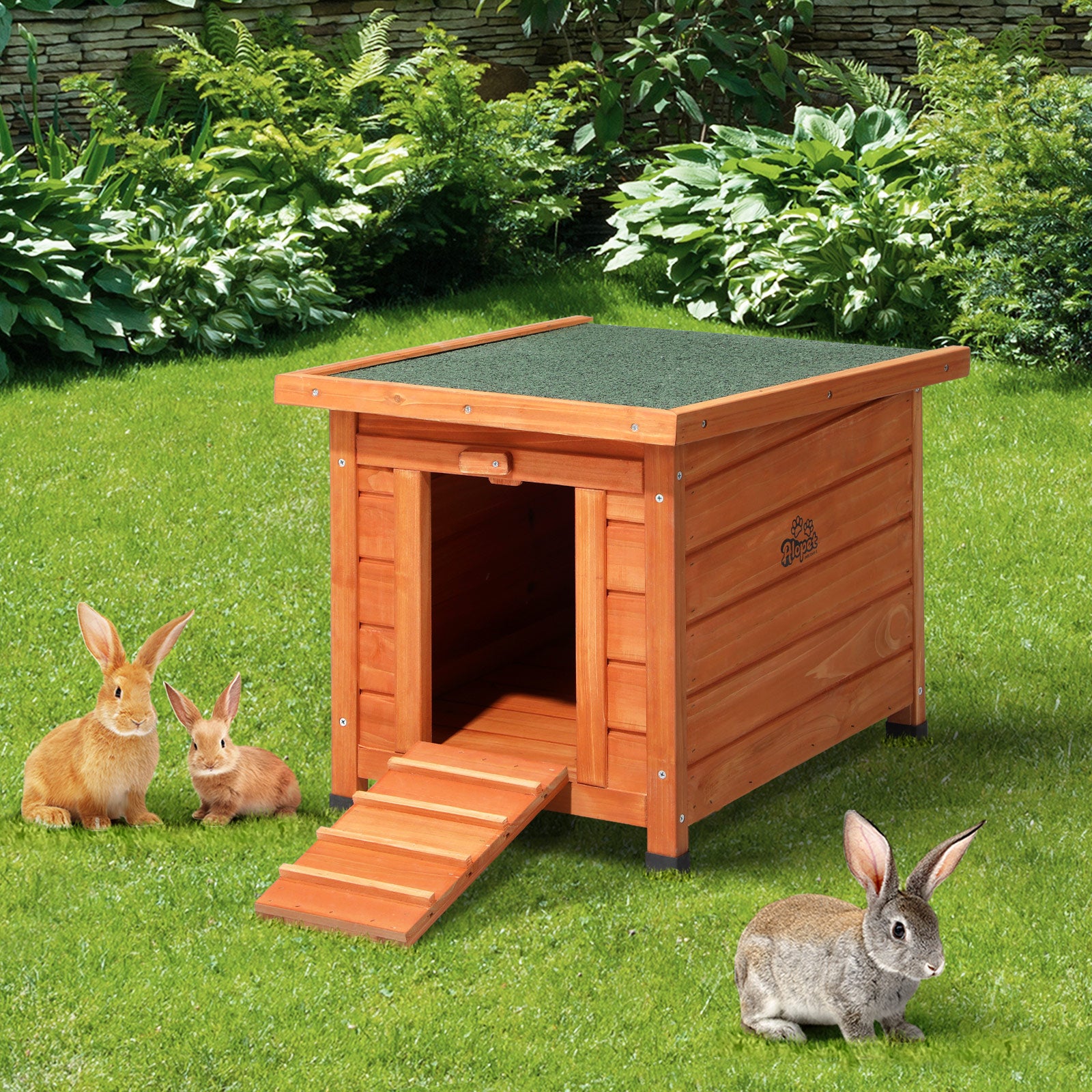Alopet Cube Rabbit Hutch Wooden Cage Chicken Coop House Enclosure Outdoor Indoor - Sunyee