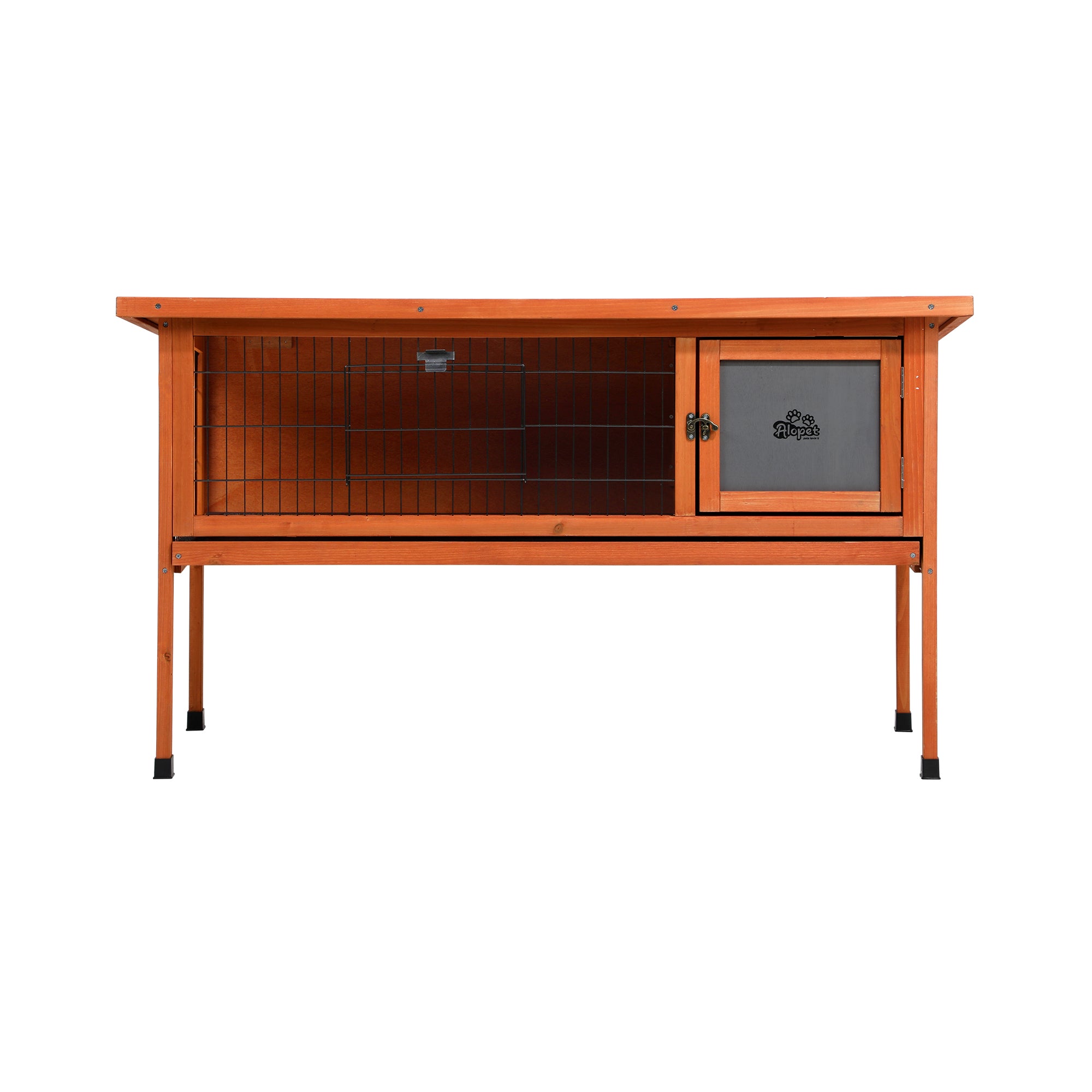 Alopet Large Rabbit Hutch Wooden Cage Enclosure Chicken Coop 122cm House Outdoor - Sunyee