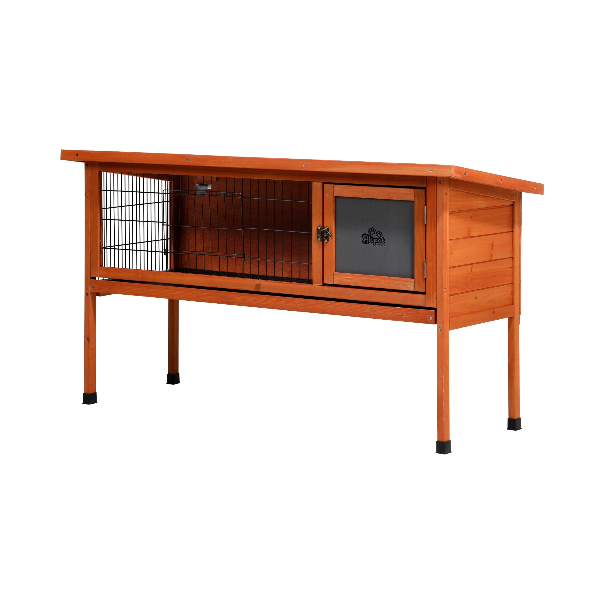 Alopet Large Rabbit Hutch Wooden Cage Enclosure Chicken Coop 122cm House Outdoor - Sunyee