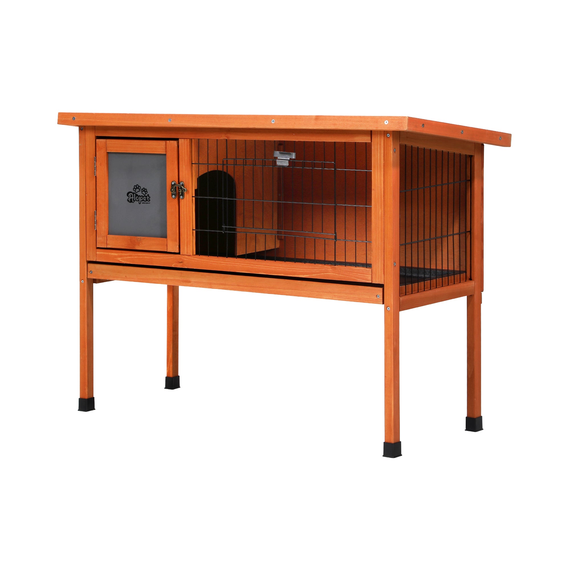 Alopet Rabbit Hutch Wooden Cage Chicken Coop Free Standing 91cm House Outdoor - Sunyee