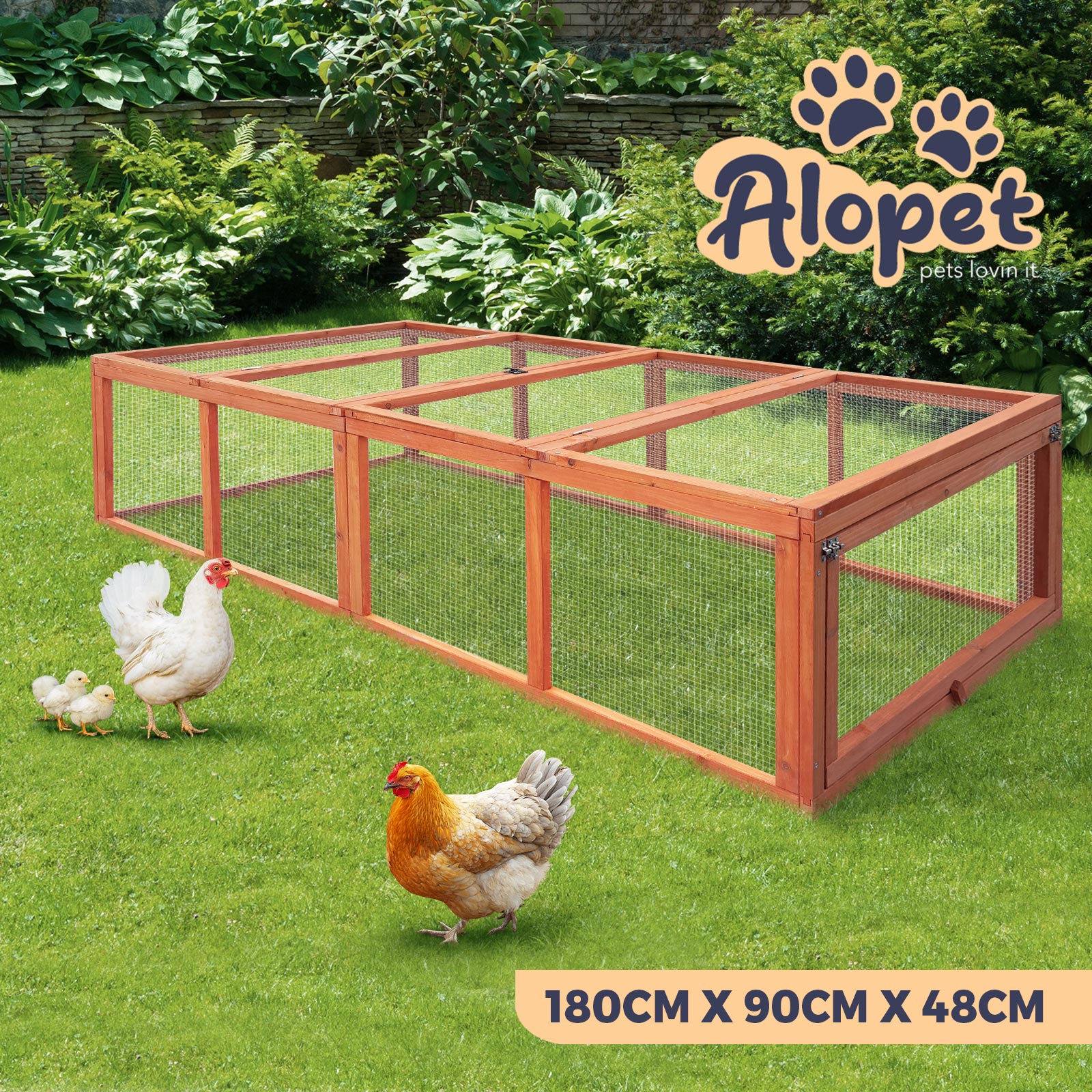 Alopet Rabbit Hutch Chicken Coop Large Hutches House Pet Run Cage Wooden Outdoor - Sunyee