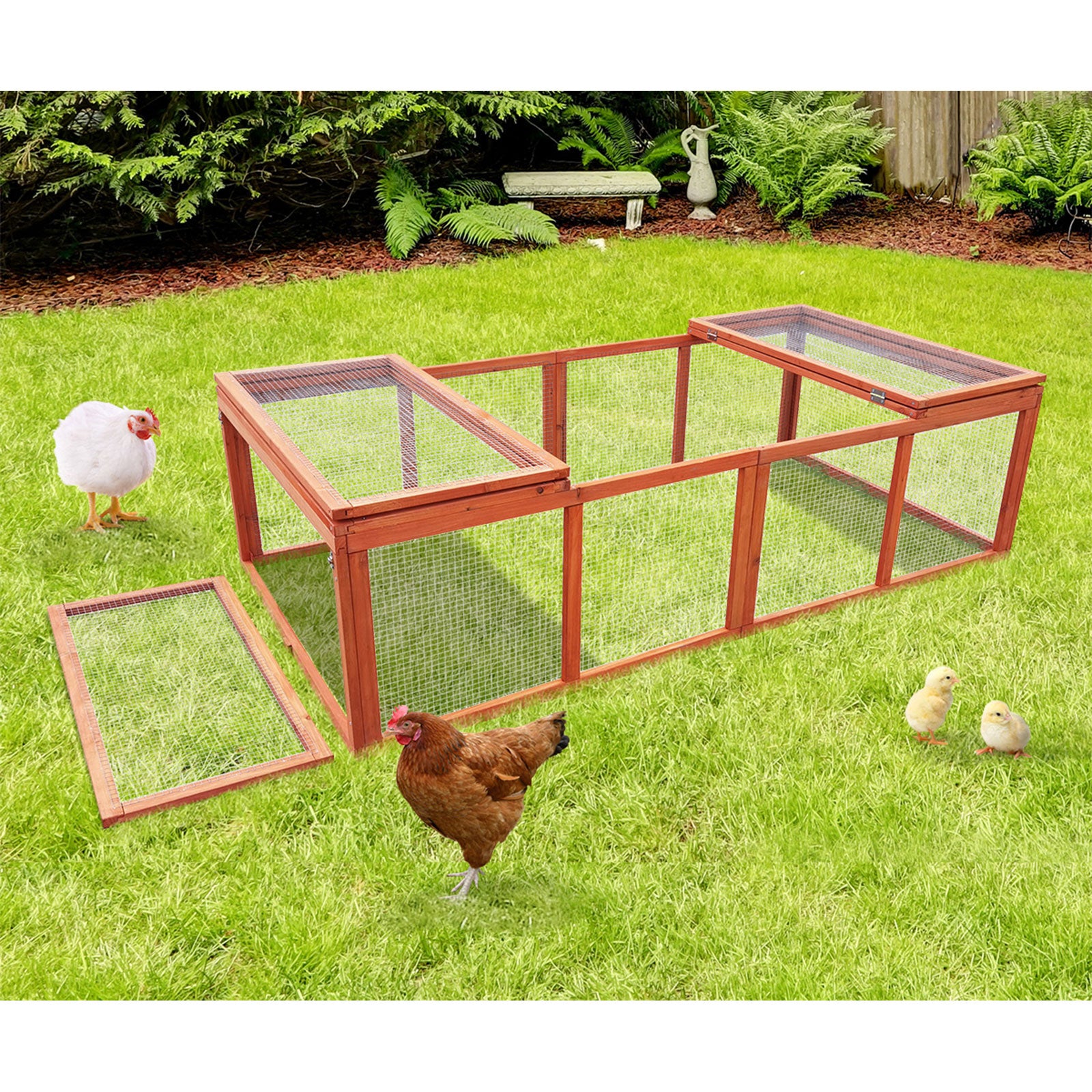 Alopet Chicken Coop Rabbit Hutch Extra Large Wooden Chicken House Run Hen Cage - Sunyee