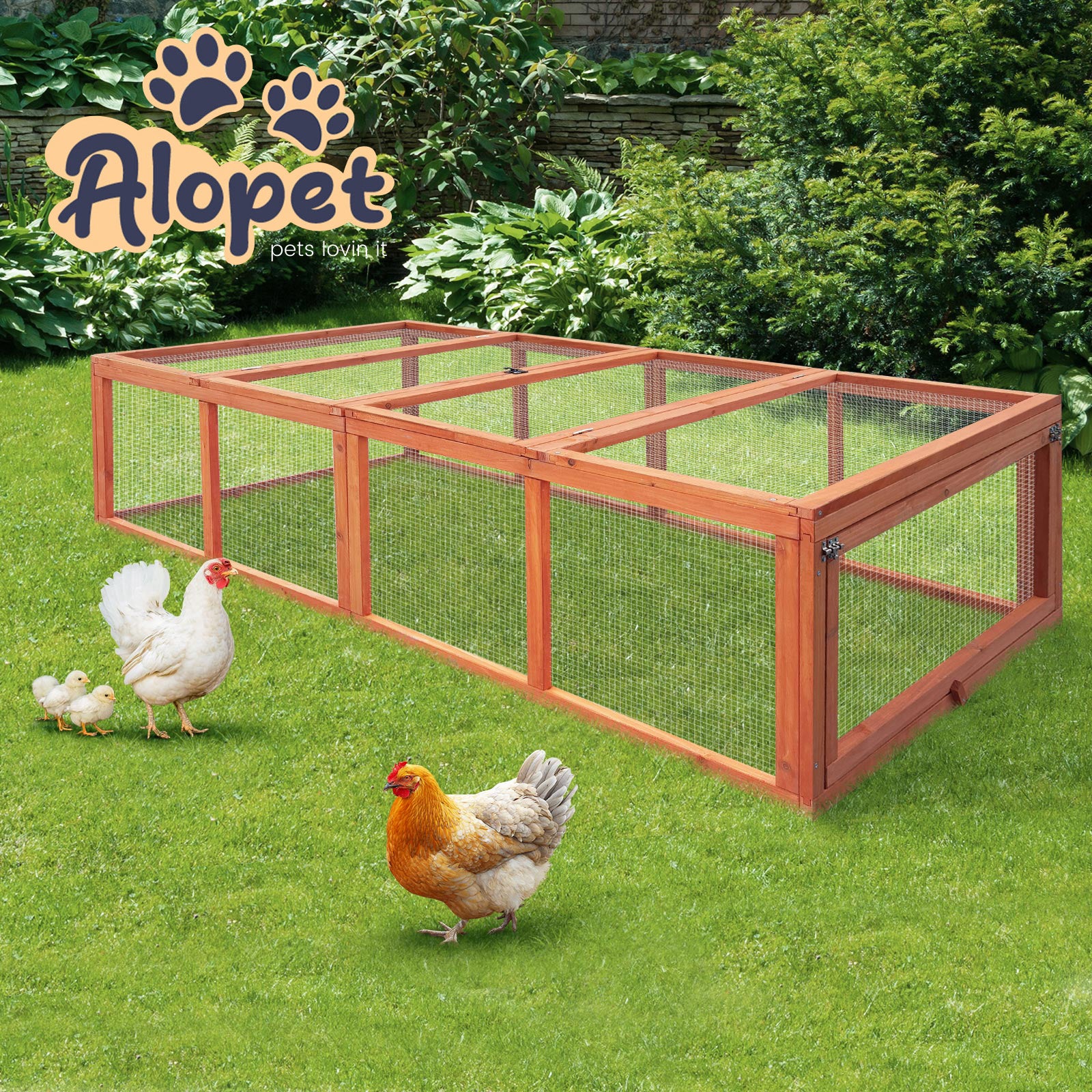 Alopet Chicken Coop Rabbit Hutch Extra Large Wooden Chicken House Run Hen Cage - Sunyee
