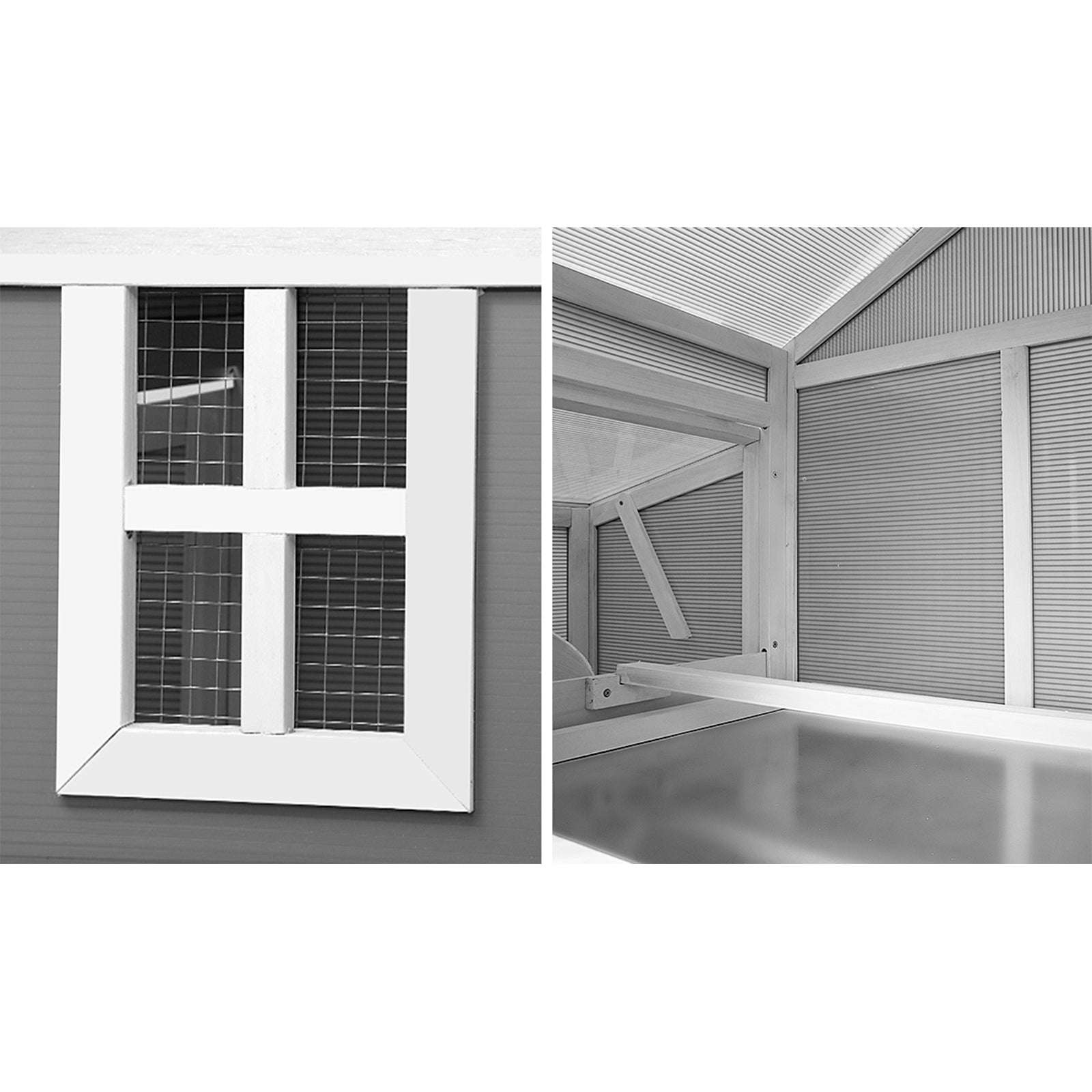 Alopet Chicken Coop Rabbit Hutch Large Wooden House Run Hatch Box Open Roof - Sunyee