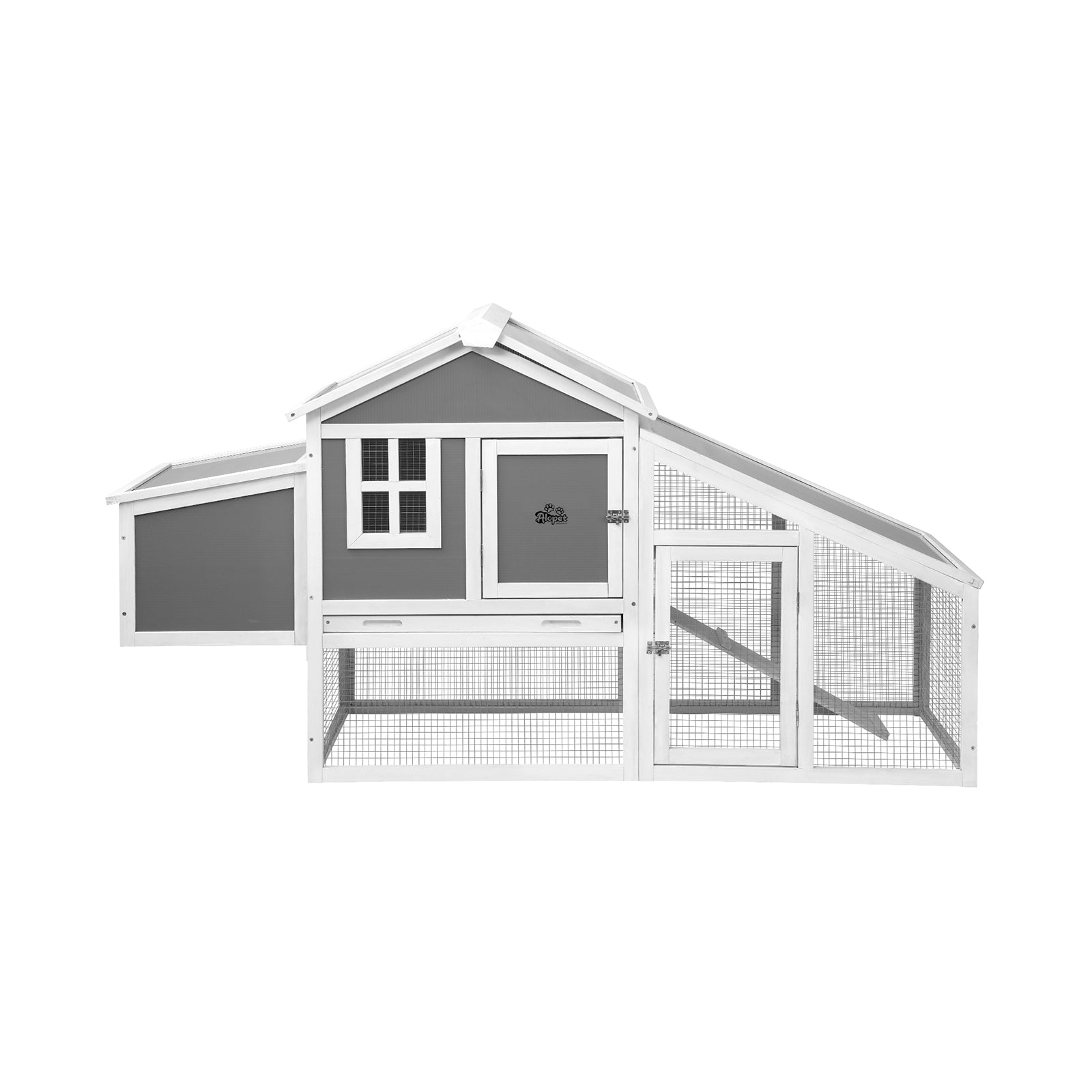 Alopet Chicken Coop Rabbit Hutch Large Wooden House Run Hatch Box Open Roof - Sunyee