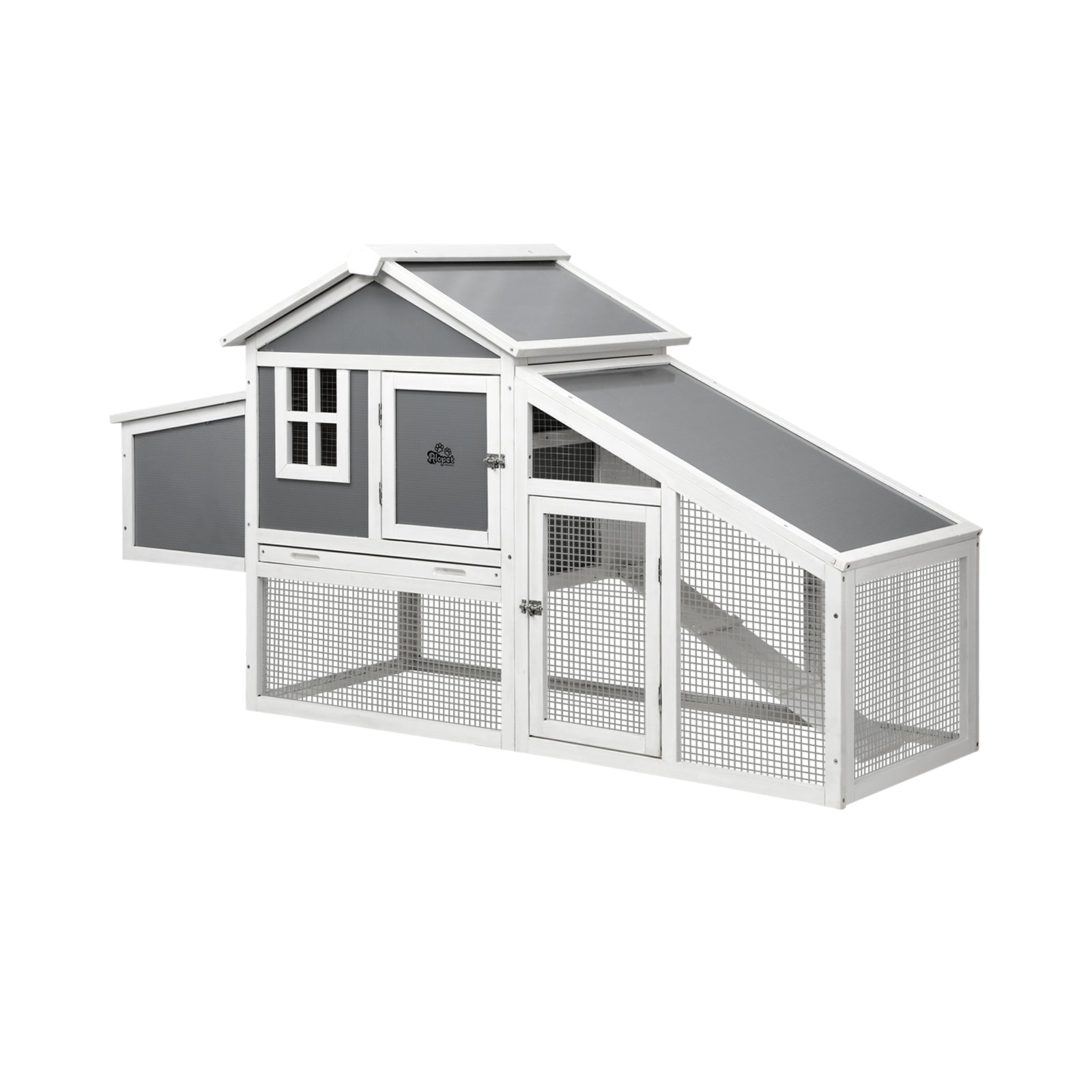 Alopet Chicken Coop Rabbit Hutch Large Wooden House Run Hatch Box Open Roof - Sunyee