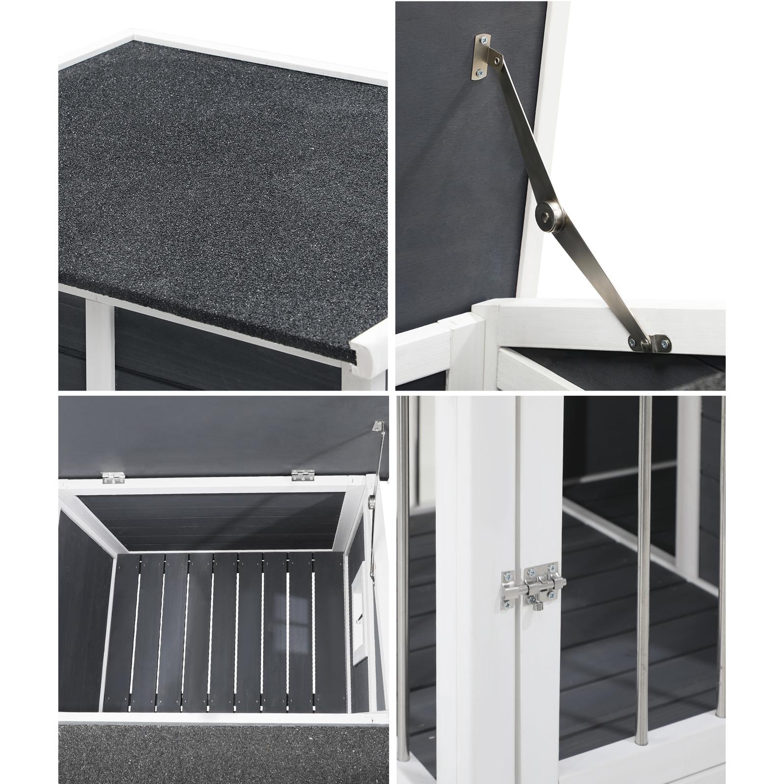 Alopet Wooden Pet Dog Kennel Awning Cabin Log Box Home Dog Cage Timber House - Sunyee