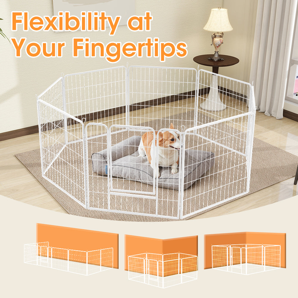 Petzly Dog 8 Panel Playpen Puppy Exercise Cage Pet Cage Enclosure - Sunyee