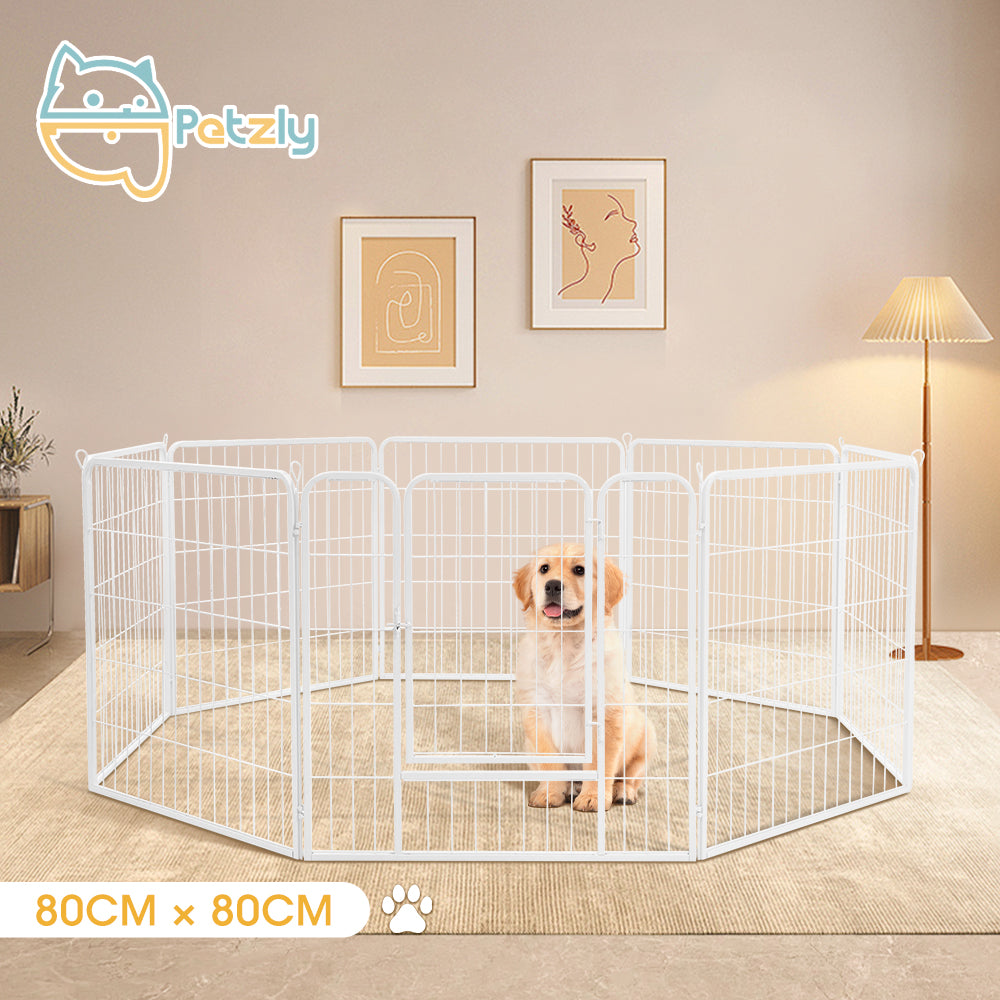 Petzly Dog 8 Panel Playpen Puppy Exercise Cage Pet Cage Enclosure - Sunyee