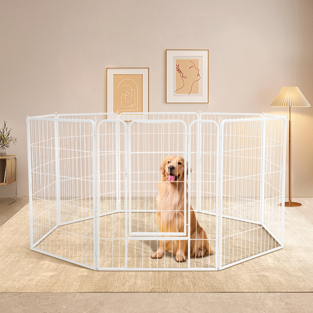 Petzly Dog 8 Panel Playpen Puppy Exercise Cage Pet Cage Enclosure - Sunyee