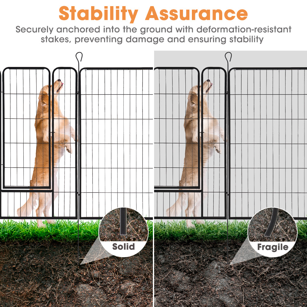 Petzly Dog Playpen Puppy Exercise Cage Pet Cage Enclosure 8 Panel 80x120CM Black - Sunyee