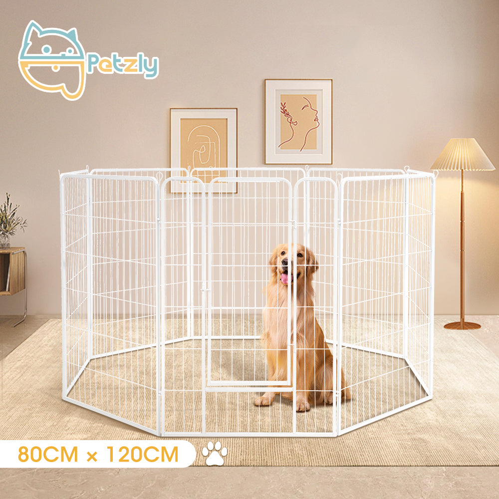 Petzly Dog 8 Panel Playpen Puppy Exercise Cage Pet Cage Enclosure - Sunyee