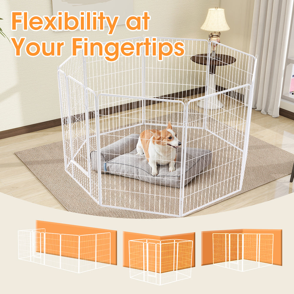 Petzly Dog 8 Panel Playpen Puppy Exercise Cage Pet Cage Enclosure - Sunyee