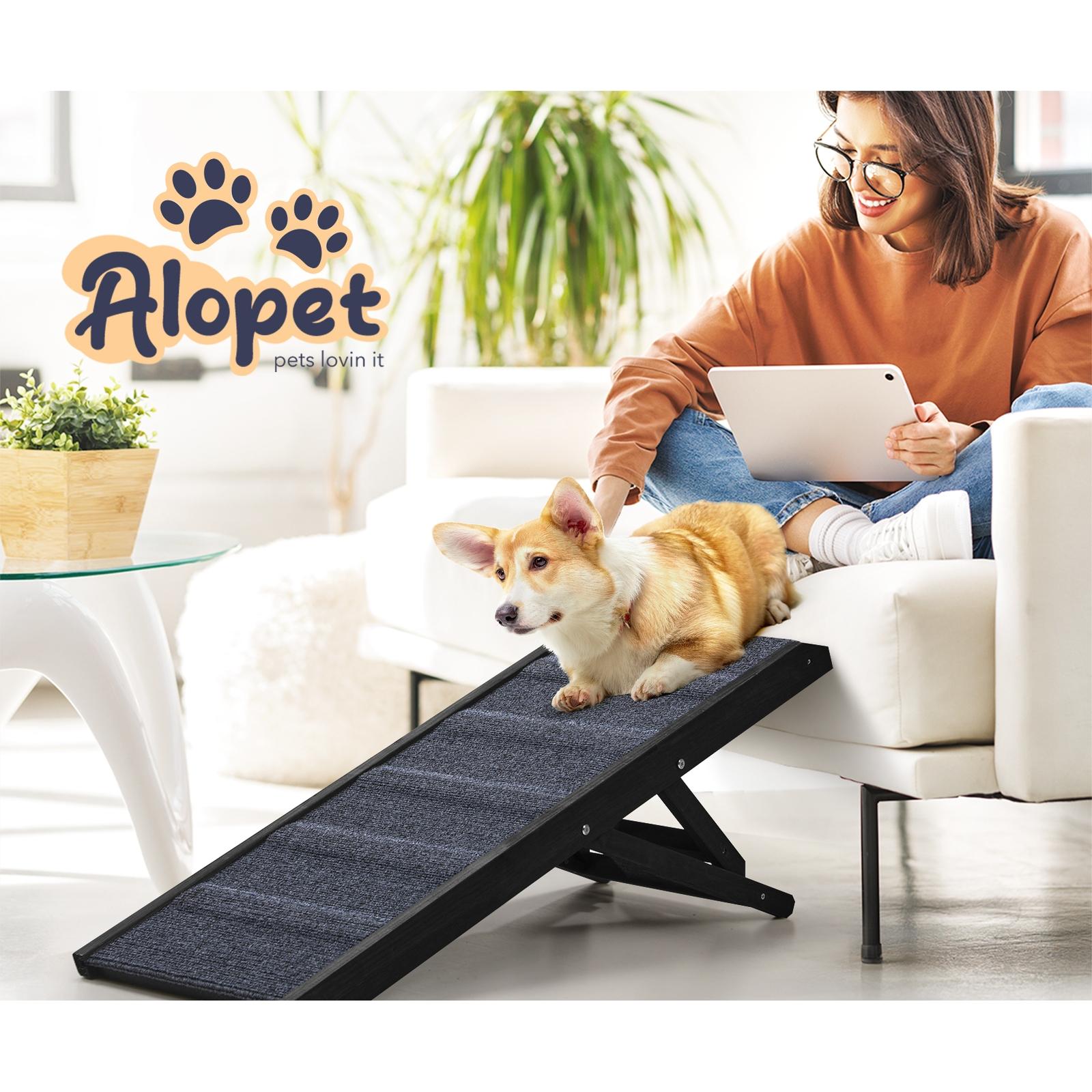 Alopet Dog Pet Ramp Adjustable Height Dogs Stairs Bed Sofa Car Foldable 90cm - Sunyee