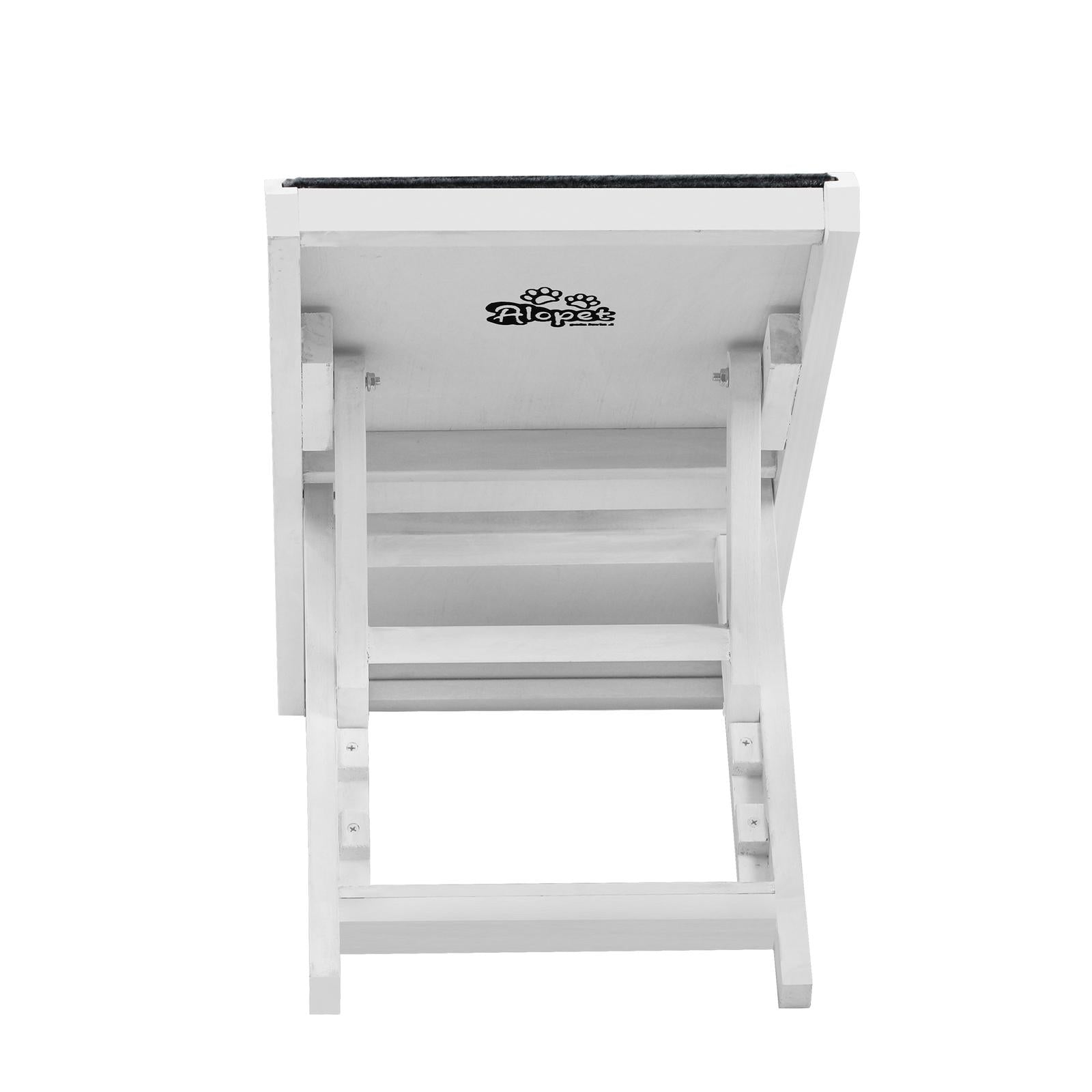 Alopet Dog Pet Ramp Adjustable Height Stairs Bed Sofa Car Foldable 90cm White - Sunyee
