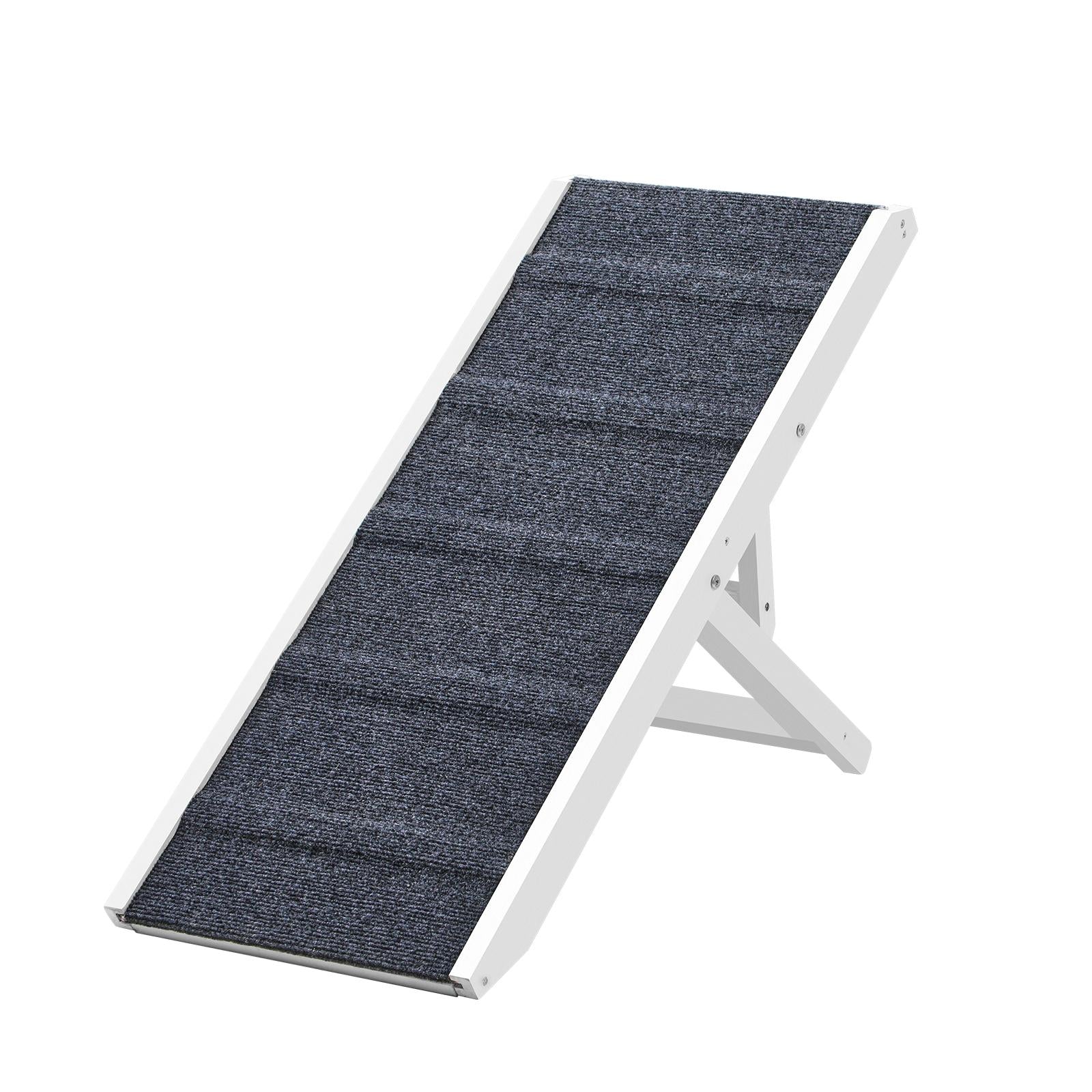 Alopet Dog Pet Ramp Adjustable Height Stairs Bed Sofa Car Foldable 90cm White - Sunyee