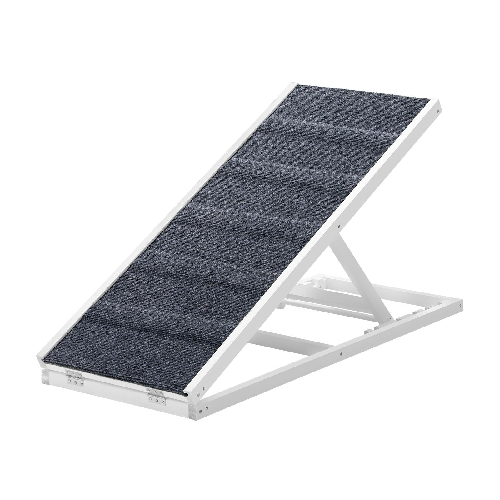 Alopet Dog Pet Ramp Adjustable Height Stairs Bed Sofa Car Foldable 100cm White - Sunyee