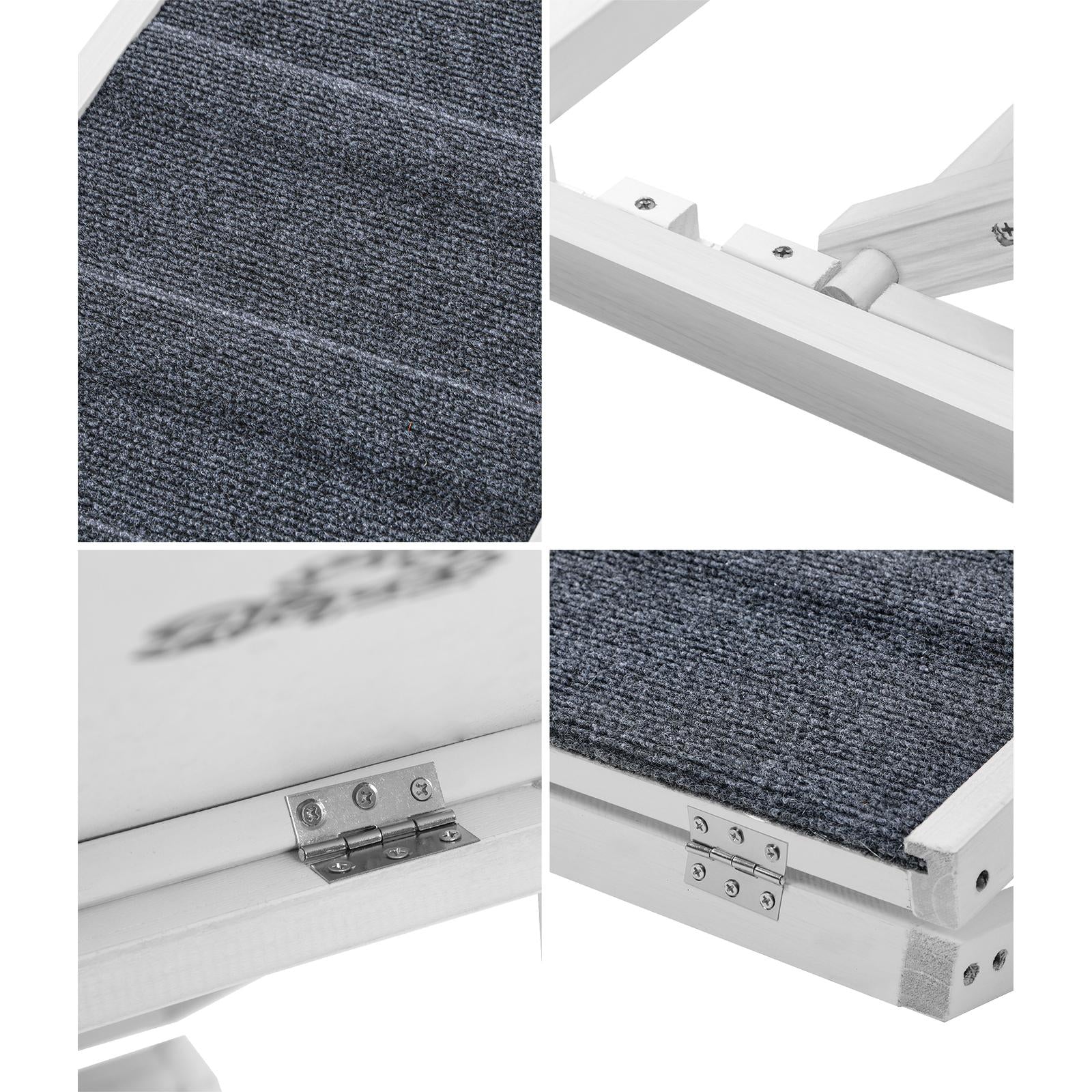 Alopet Dog Pet Ramp Adjustable Height Stairs Bed Sofa Car Foldable 70cm White - Sunyee