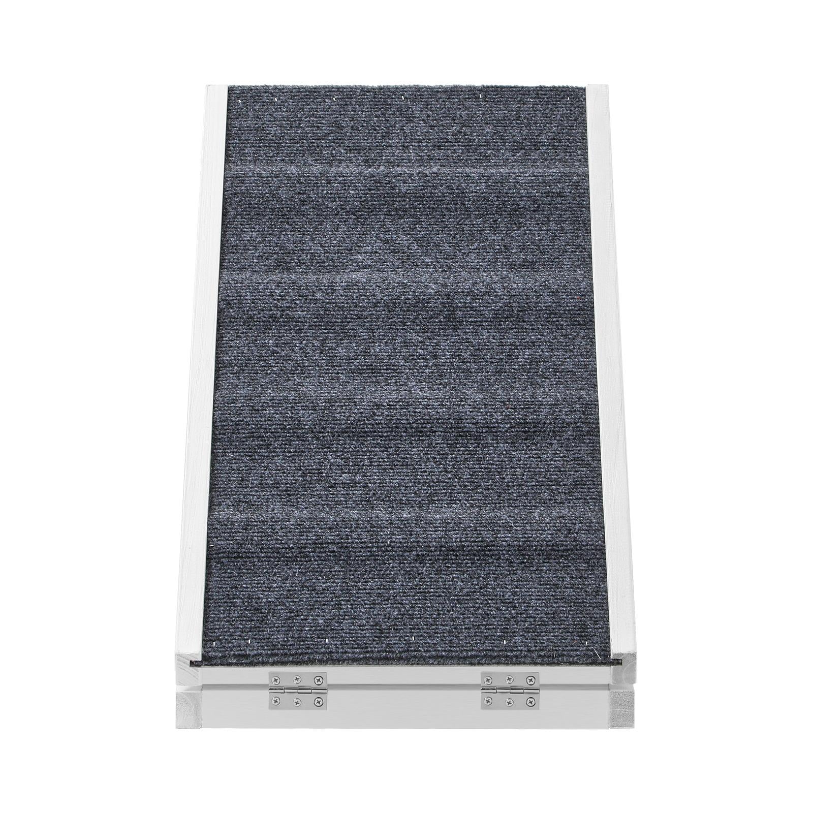 Alopet Dog Pet Ramp Adjustable Height Stairs Bed Sofa Car Foldable 70cm White - Sunyee