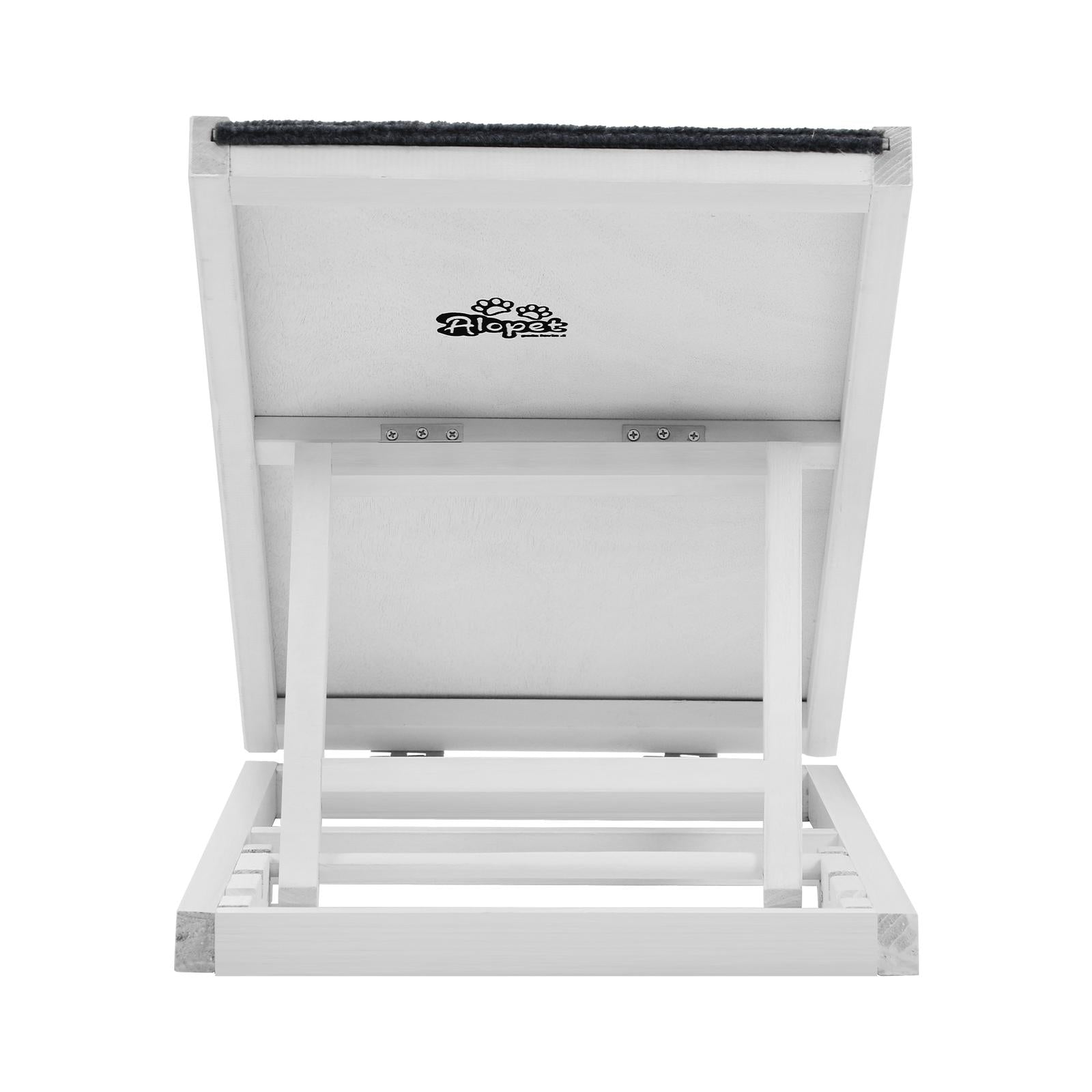 Alopet Dog Pet Ramp Adjustable Height Stairs Bed Sofa Car Foldable 70cm White - Sunyee