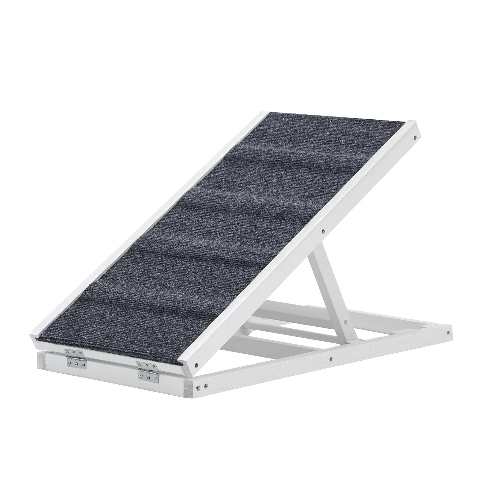 Alopet Dog Pet Ramp Adjustable Height Stairs Bed Sofa Car Foldable 70cm White - Sunyee