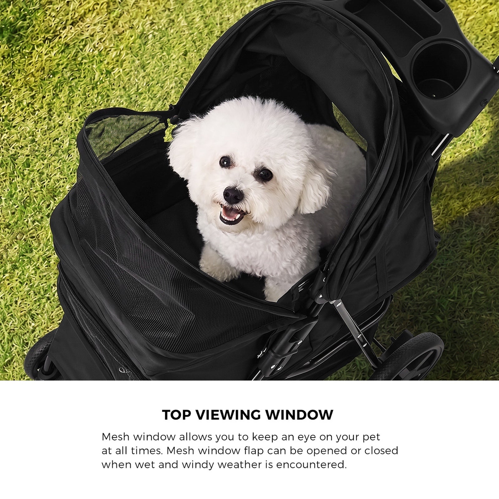 Alopet Pet Stroller Pram Dog Cat Carrier Cage Travel Pushchair Storage Foldable