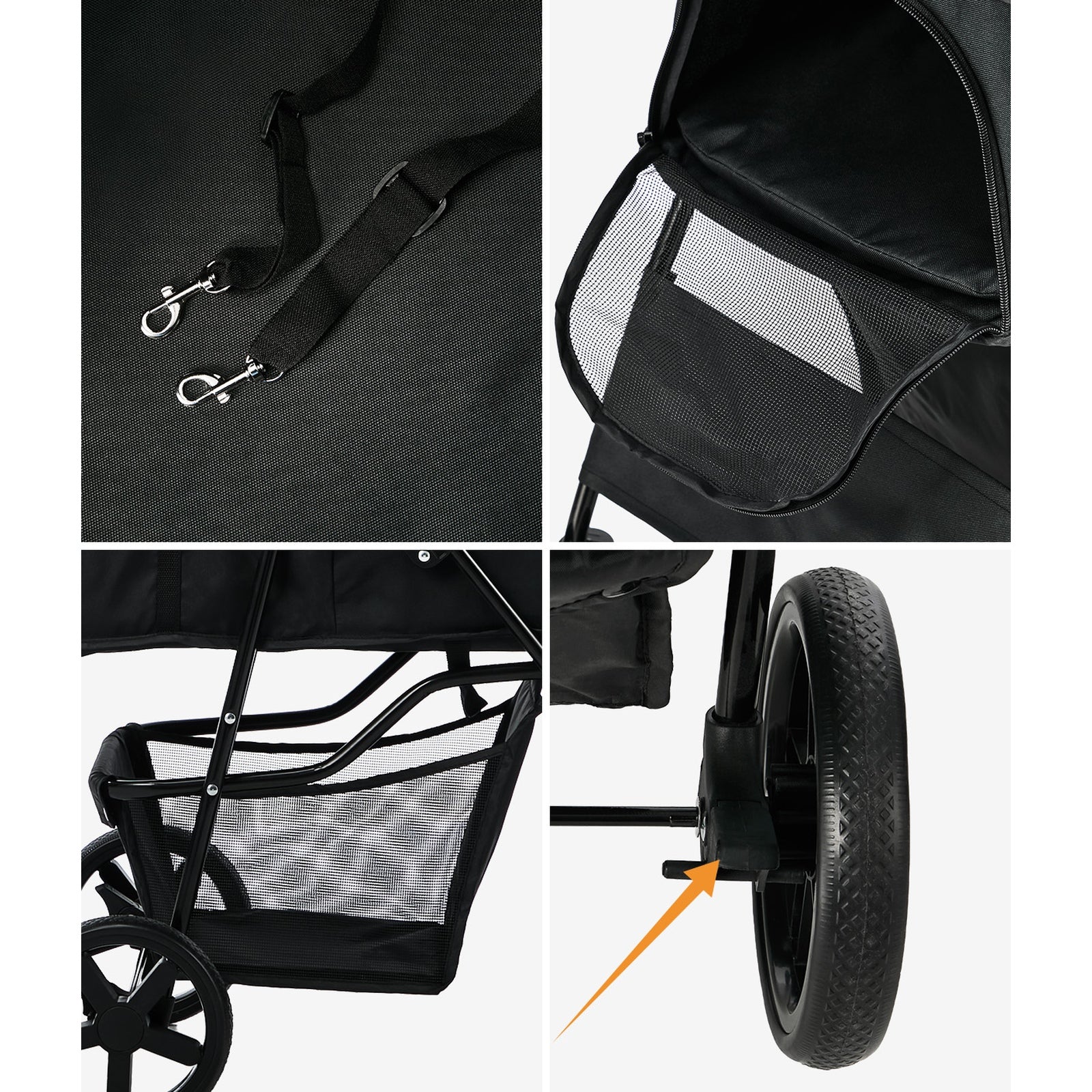 Alopet Pet Stroller Pram Dog Cat Carrier Cage Travel Pushchair Storage Foldable