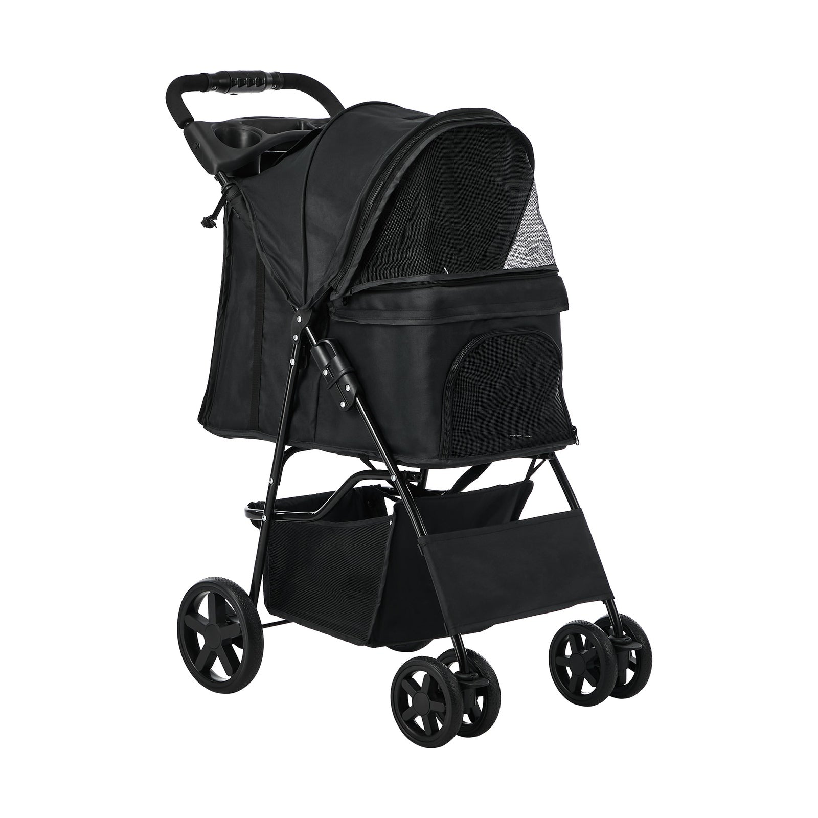Alopet Pet Stroller Pram Dog Cat Carrier Cage Travel Pushchair Storage Foldable