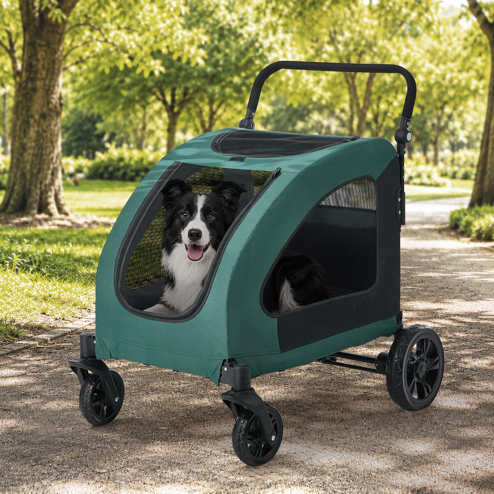 Alopet Pet Stroller Dog Cat Pram Large Carrier Cat Travel Foldable Strollers