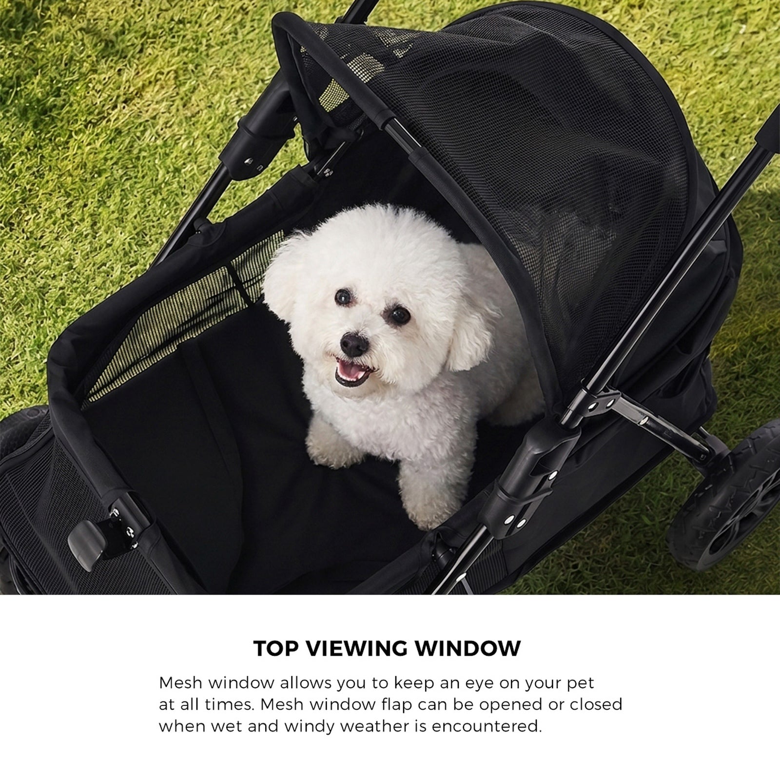 Alopet Pet Stroller for Small Medium Dogs & Cats Travel Foldable Lockable Wheels