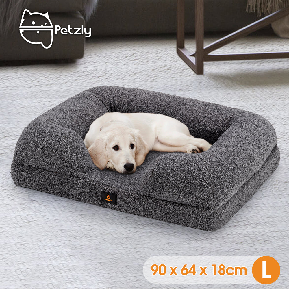 Petzly Memory Foam Dog Bed Pet Sofa Calming Bed Washable Removable - Sunyee