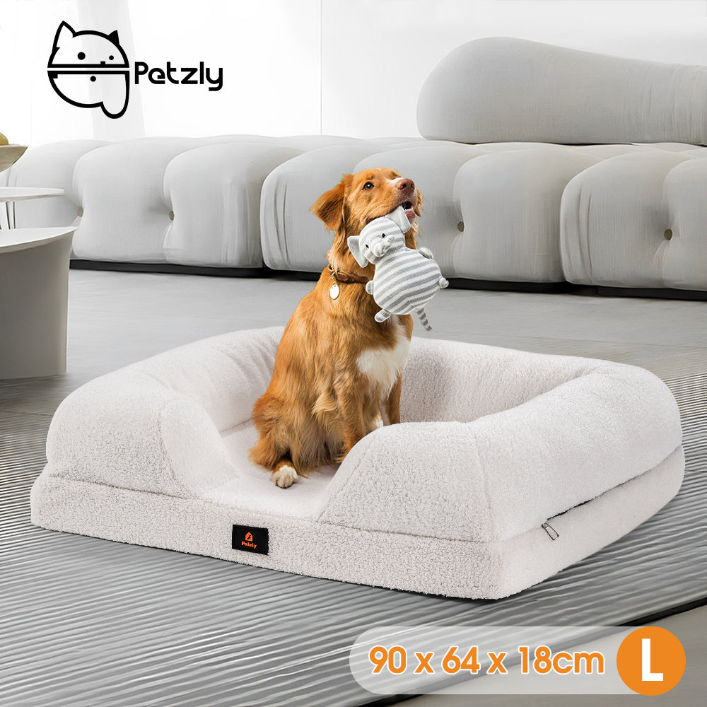 Petzly Memory Foam Dog Bed Pet Sofa Calming Bed Washable Removable - Sunyee