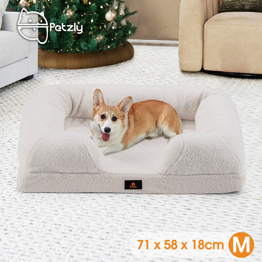 Petzly Memory Foam Dog Bed Pet Sofa Calming Bed Washable Removable - Sunyee