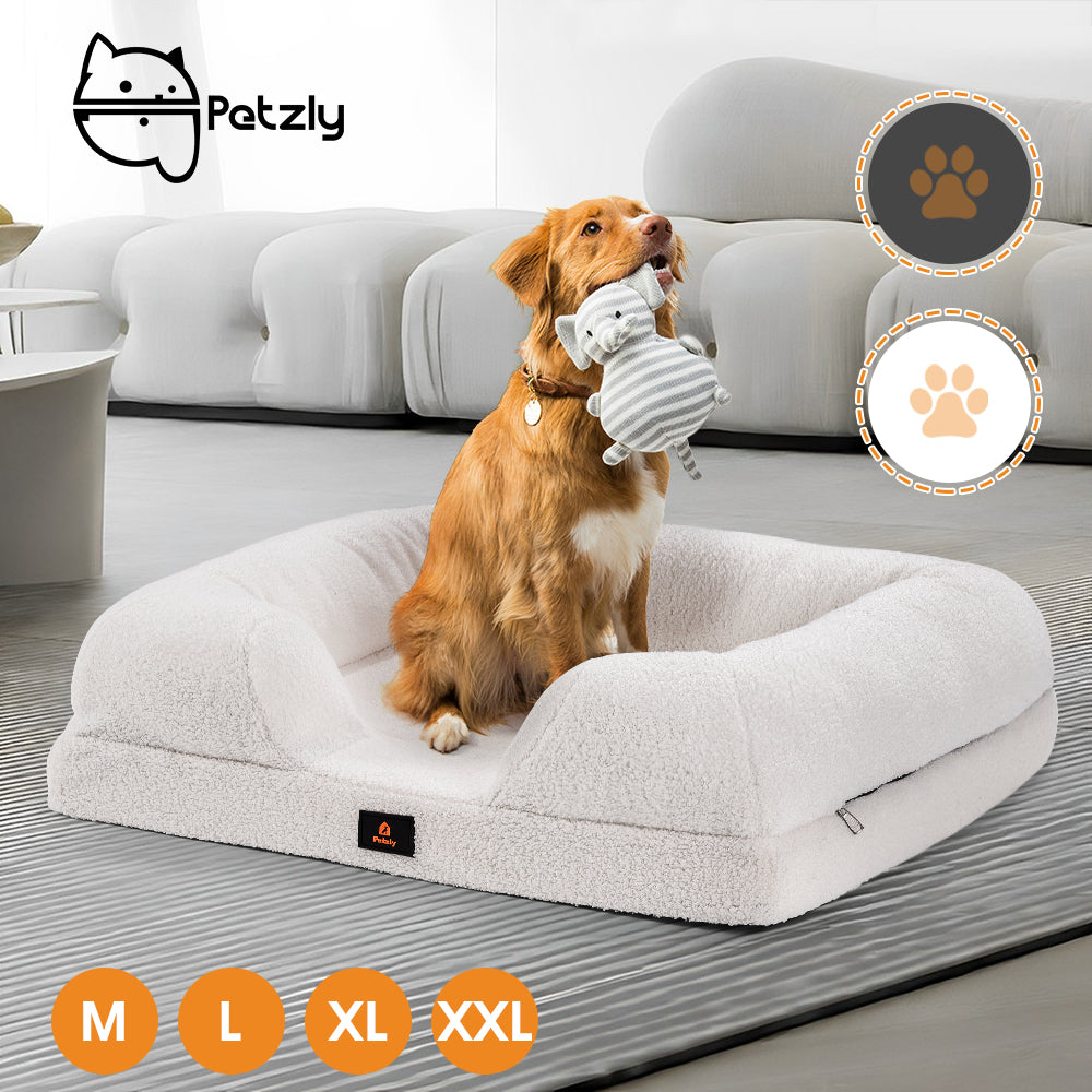 Petzly Memory Foam Dog Bed Pet Sofa Calming Bed Washable Removable - Sunyee