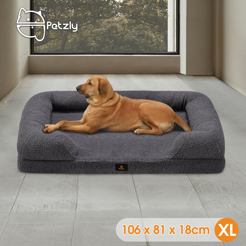 Petzly Memory Foam Dog Bed Pet Sofa Calming Bed Washable Removable - Sunyee