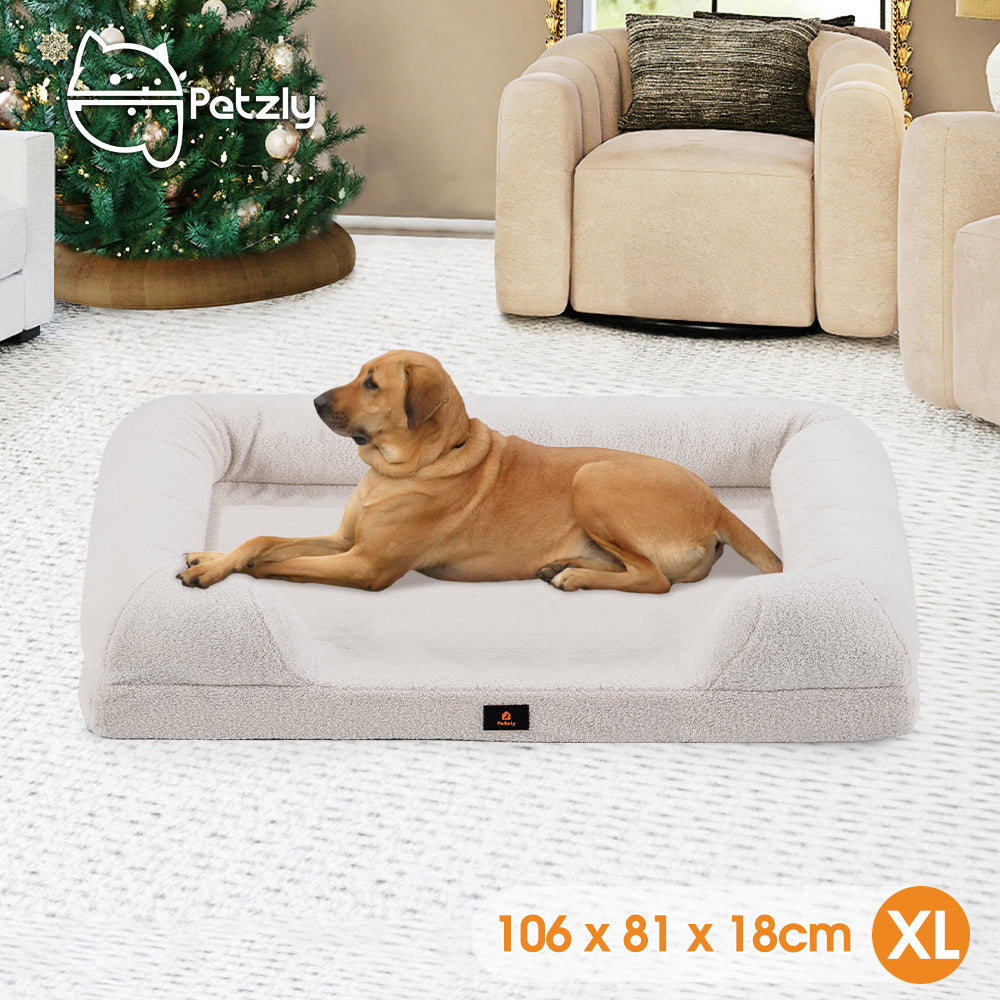 Petzly Memory Foam Dog Bed Pet Sofa Calming Bed Washable Removable - Sunyee