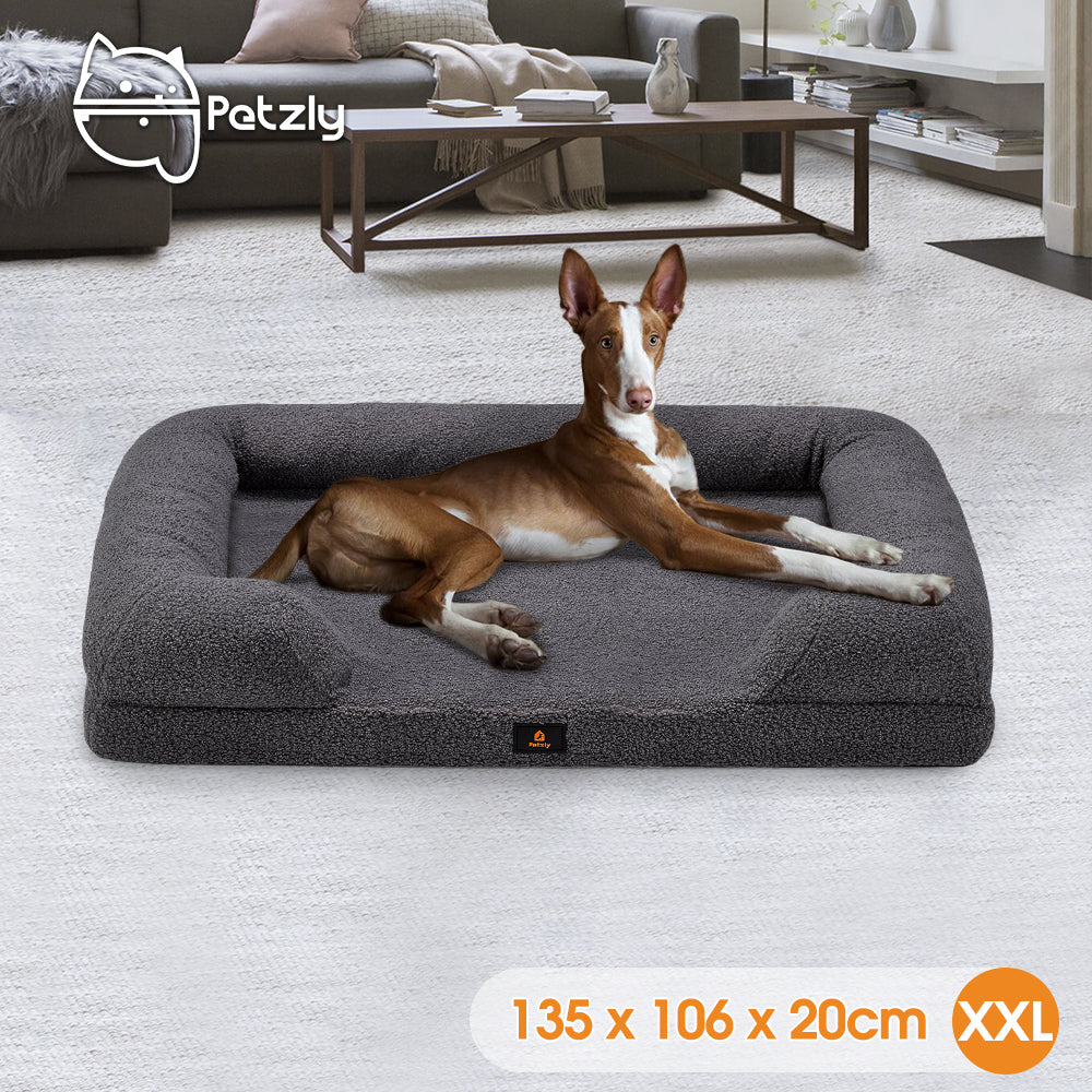 Petzly Memory Foam Dog Bed Pet Sofa Calming Bed Washable Removable - Sunyee
