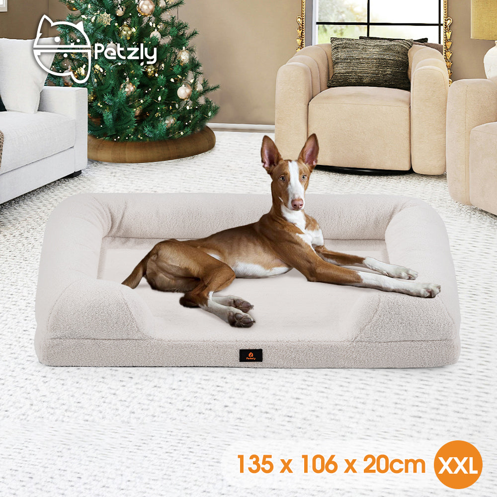 Petzly Memory Foam Dog Bed Pet Sofa Calming Bed Washable Removable - Sunyee