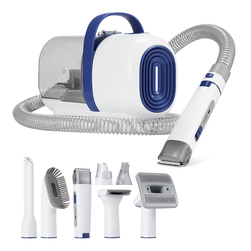 Petzly Pet Grooming Kit 7 in 1 Kit Cat Dog Pet Hair Vacuum Blue - Sunyee