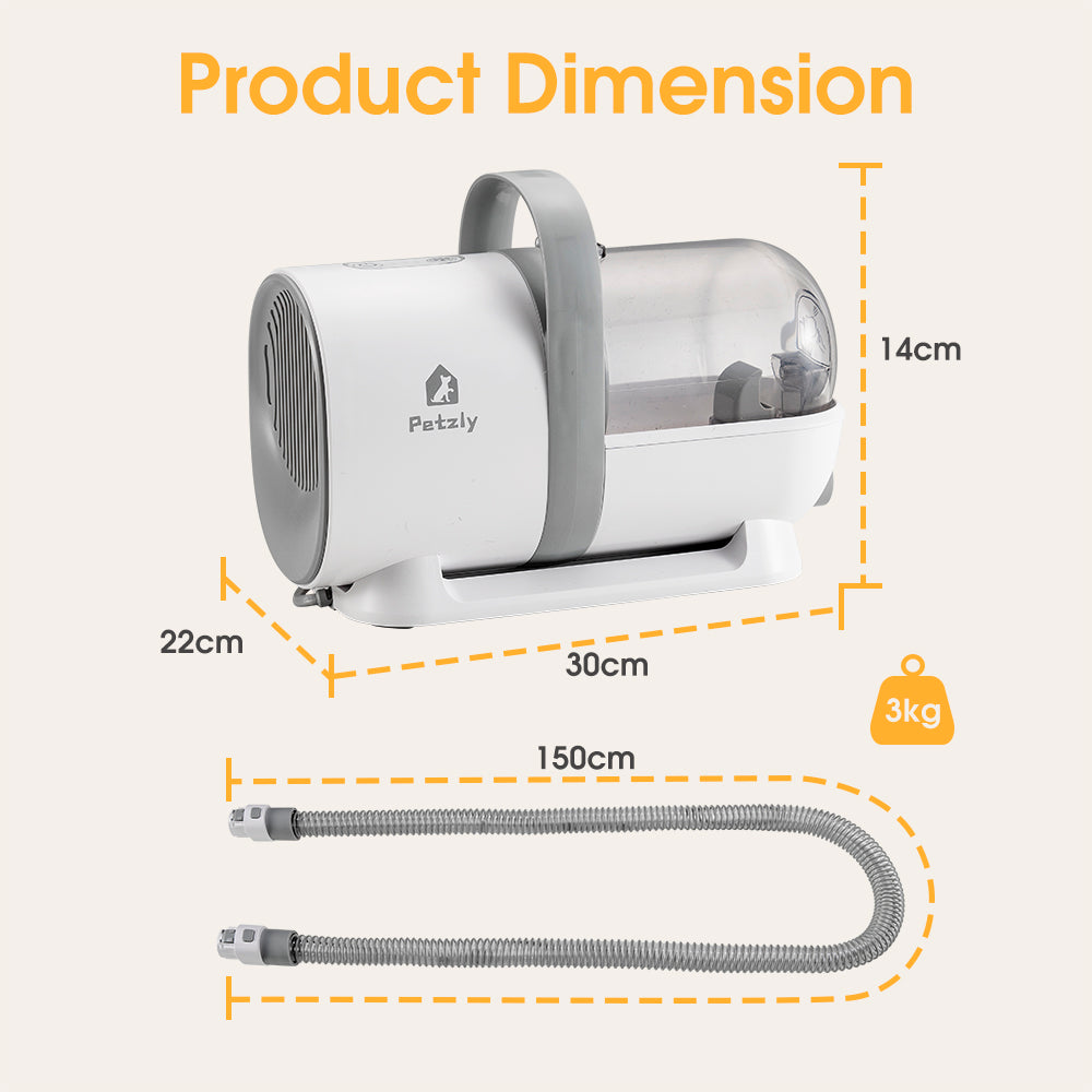 Petzly Pet Grooming Vacuum Kit 7 in 1 Kit Cat Dog Pet Hair Grooming Tools - Sunyee